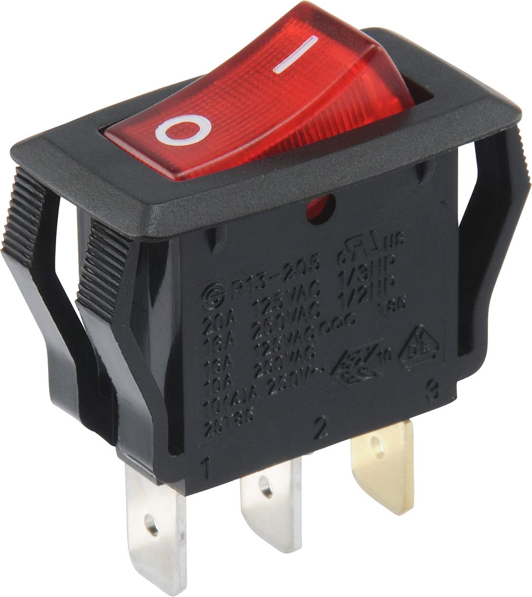 Hillman 393323 Rocker Switch - Black On/Off Toggle Power Switch for Automotive, Marine & Industrial Equipment - Heavy Duty Electrical Control Panel Component