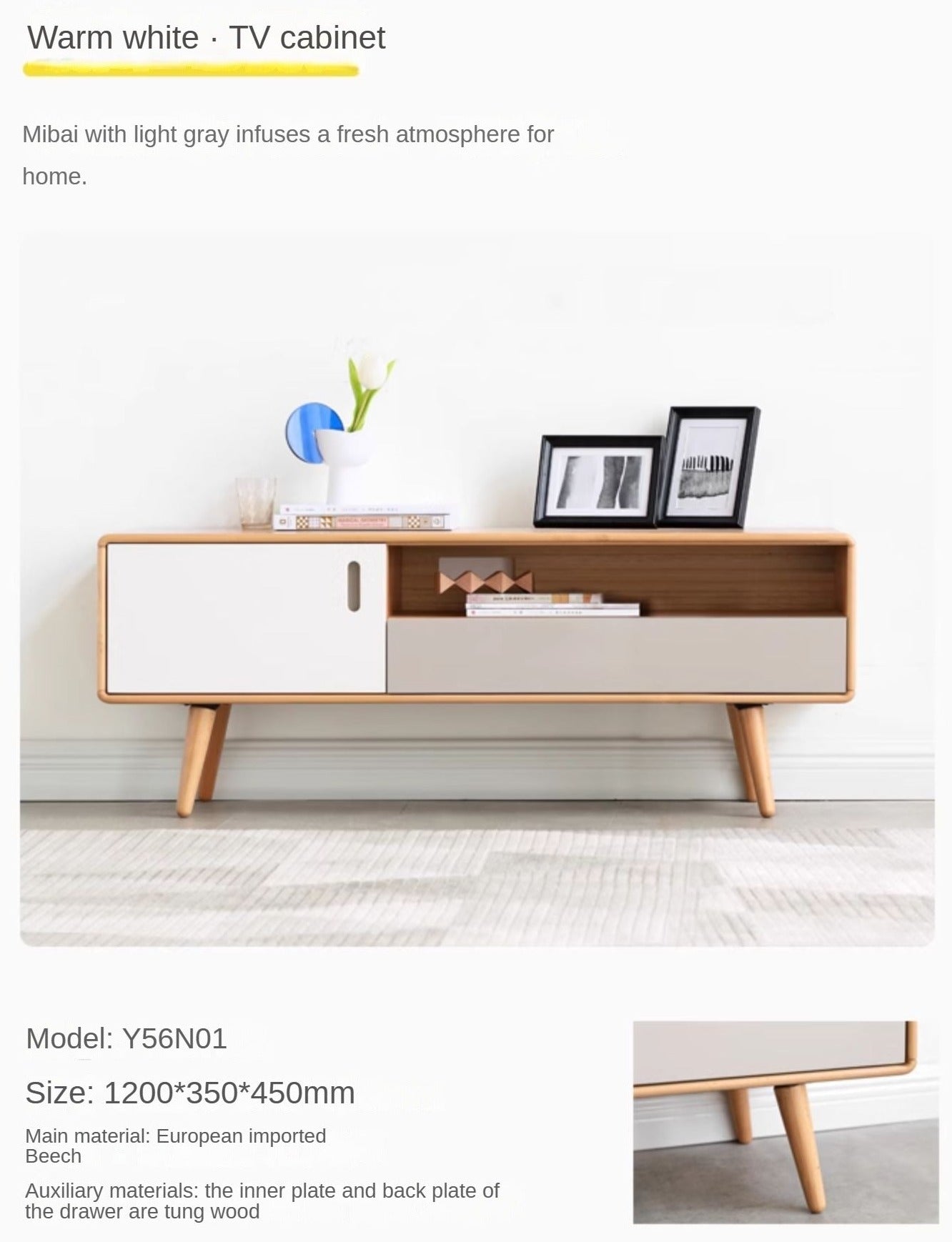 Solid Oak Wood TV Stand - Small Size with Multiple Style Options - Perfect for Living Room, Bedroom & Home Theater Setup