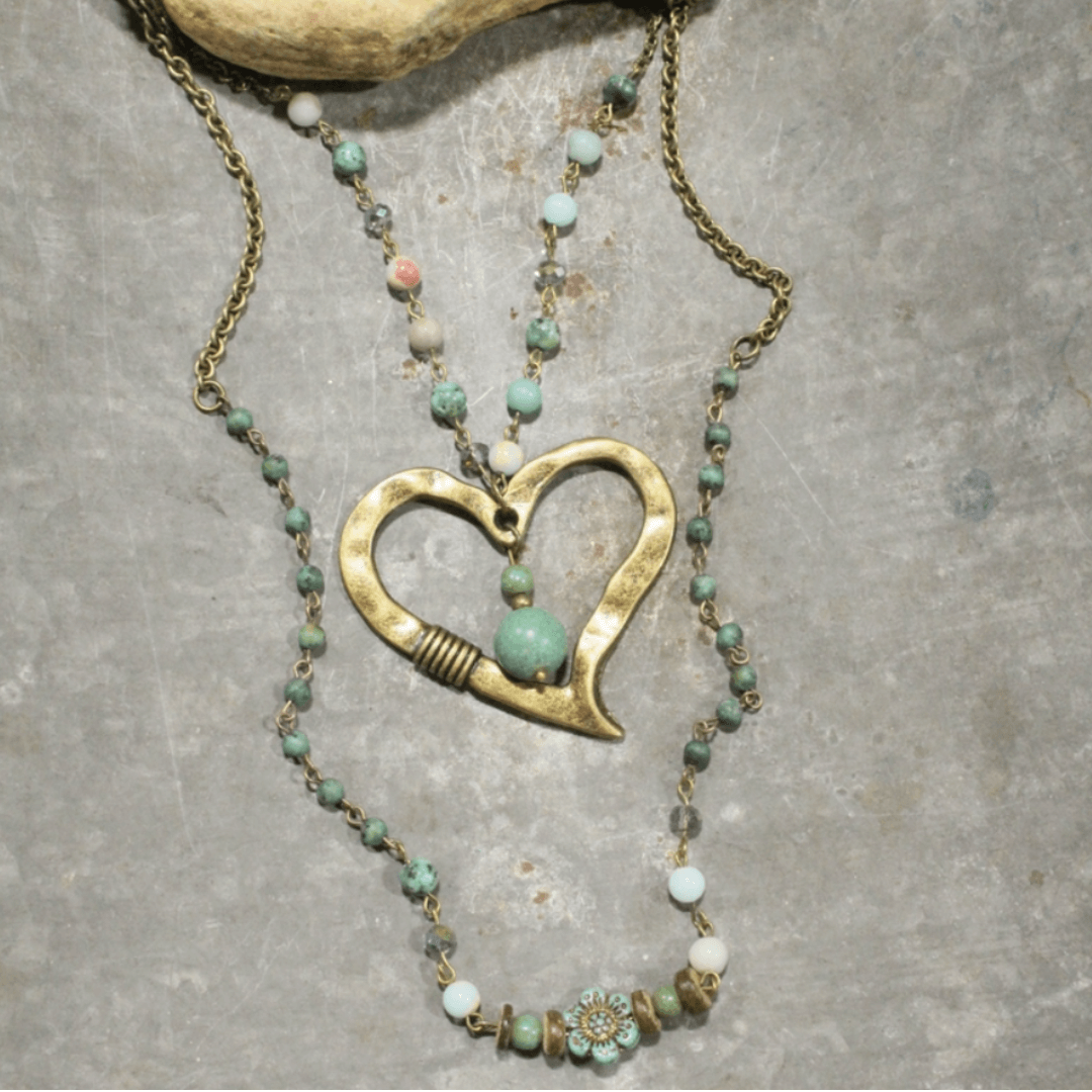 Elegant Melody Heart Pendant Statement Necklace - Handcrafted in USA - Perfect for Valentine's Day Gifts & Romantic Date Nights