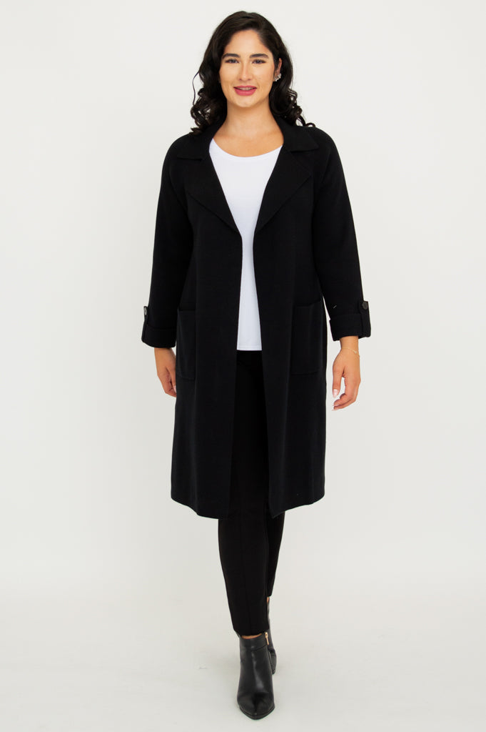 Delaney Black Cotton Jacket for Women - Lightweight Casual Outerwear for Fall & Spring | Perfect for Work, Travel, and Everyday Wear