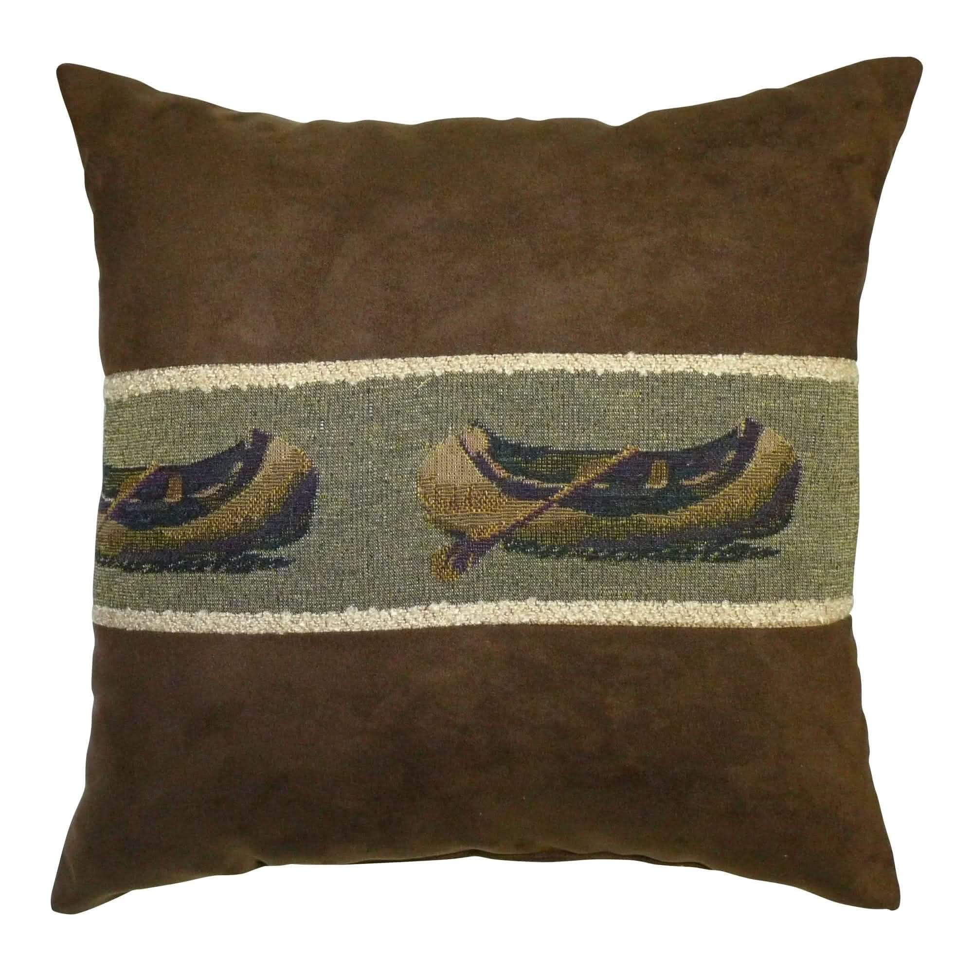 Rustic Lodge Decor Canoe Toss Pillow - 14 Inch Cozy Throw Pillow for Cabin, Living Room & Outdoor Adventures