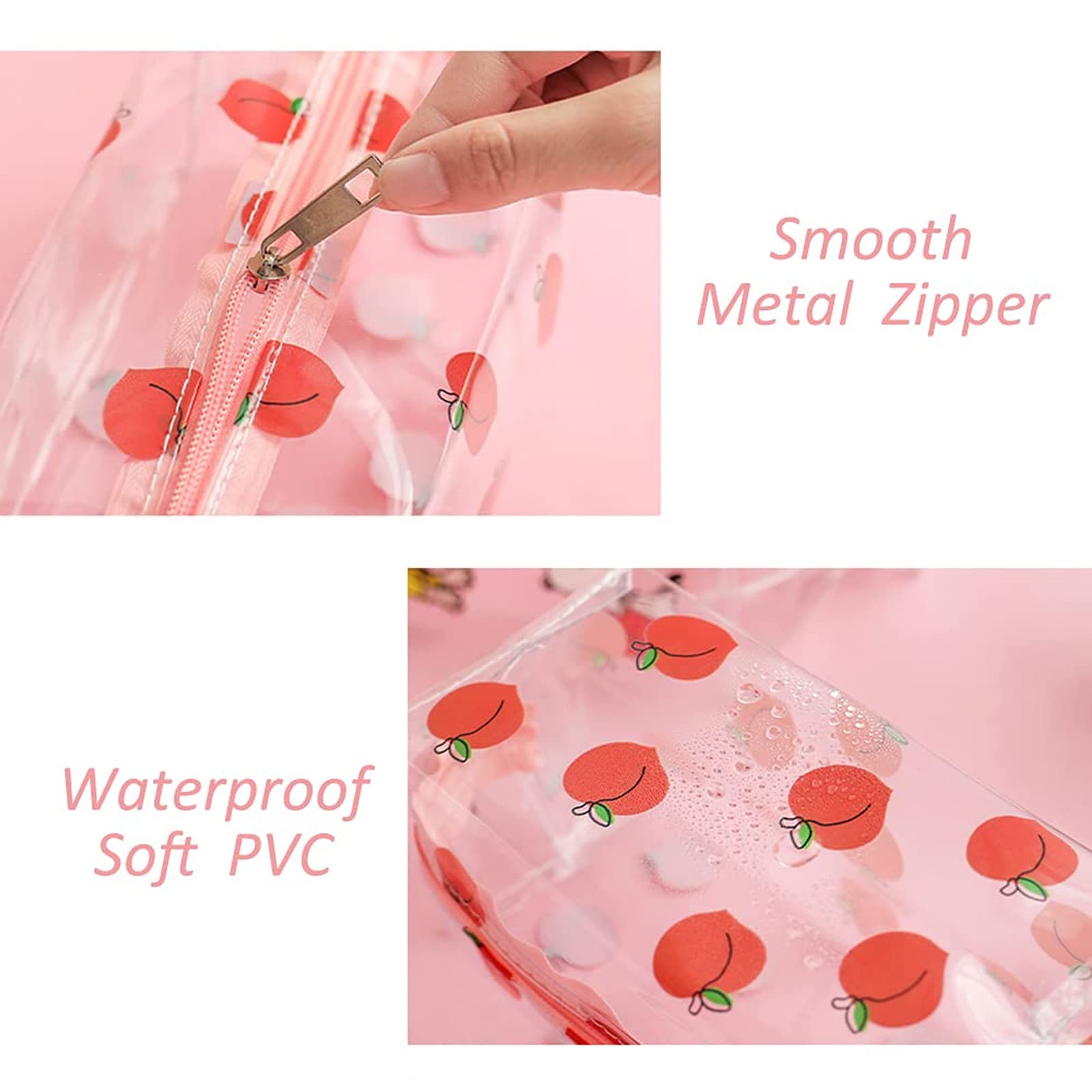 1 Pack Clear Cute Pig Transparent Makeup Bag for Women & Girls - Waterproof Cosmetic Organizer for Travel, Gym & Daily Essentials Storage