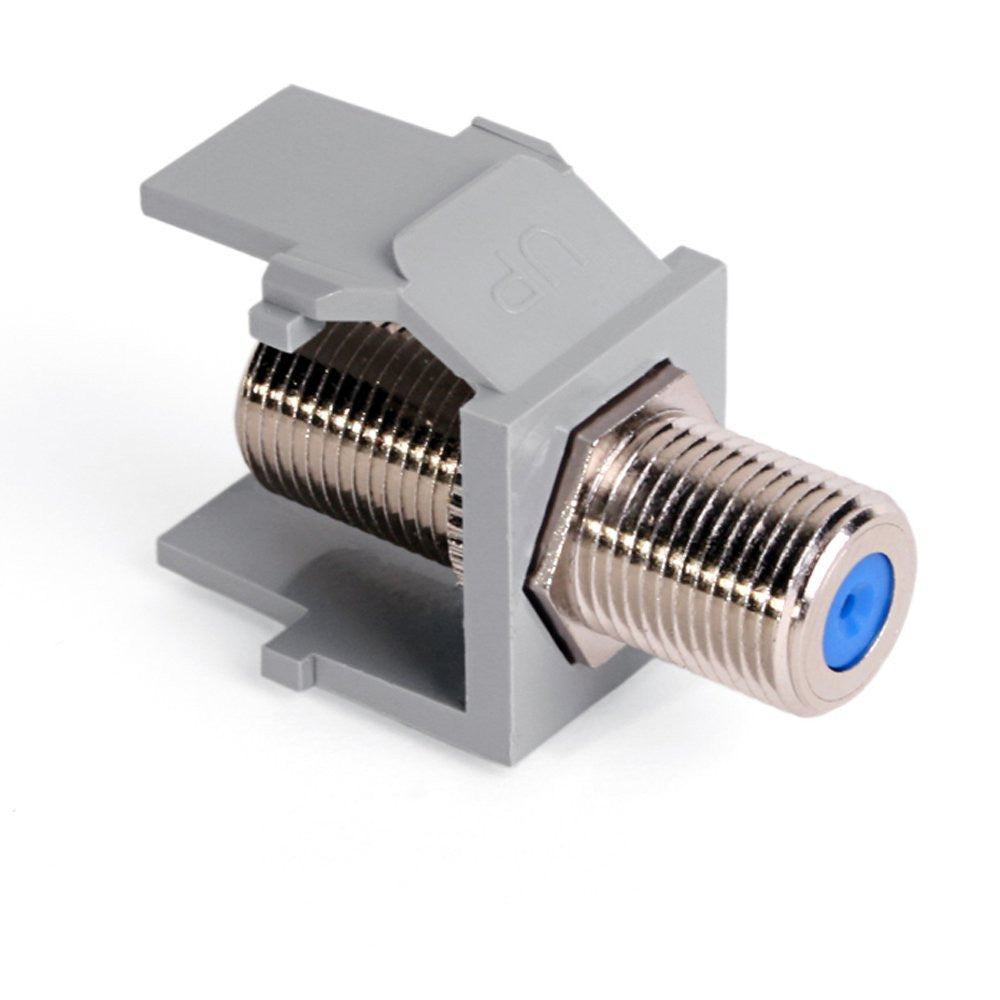QuickPort F Type Adapter - Nickel Plated Coaxial Connector - 6 Color Options (41084) - Perfect for Cable TV, Satellite & Internet Connections