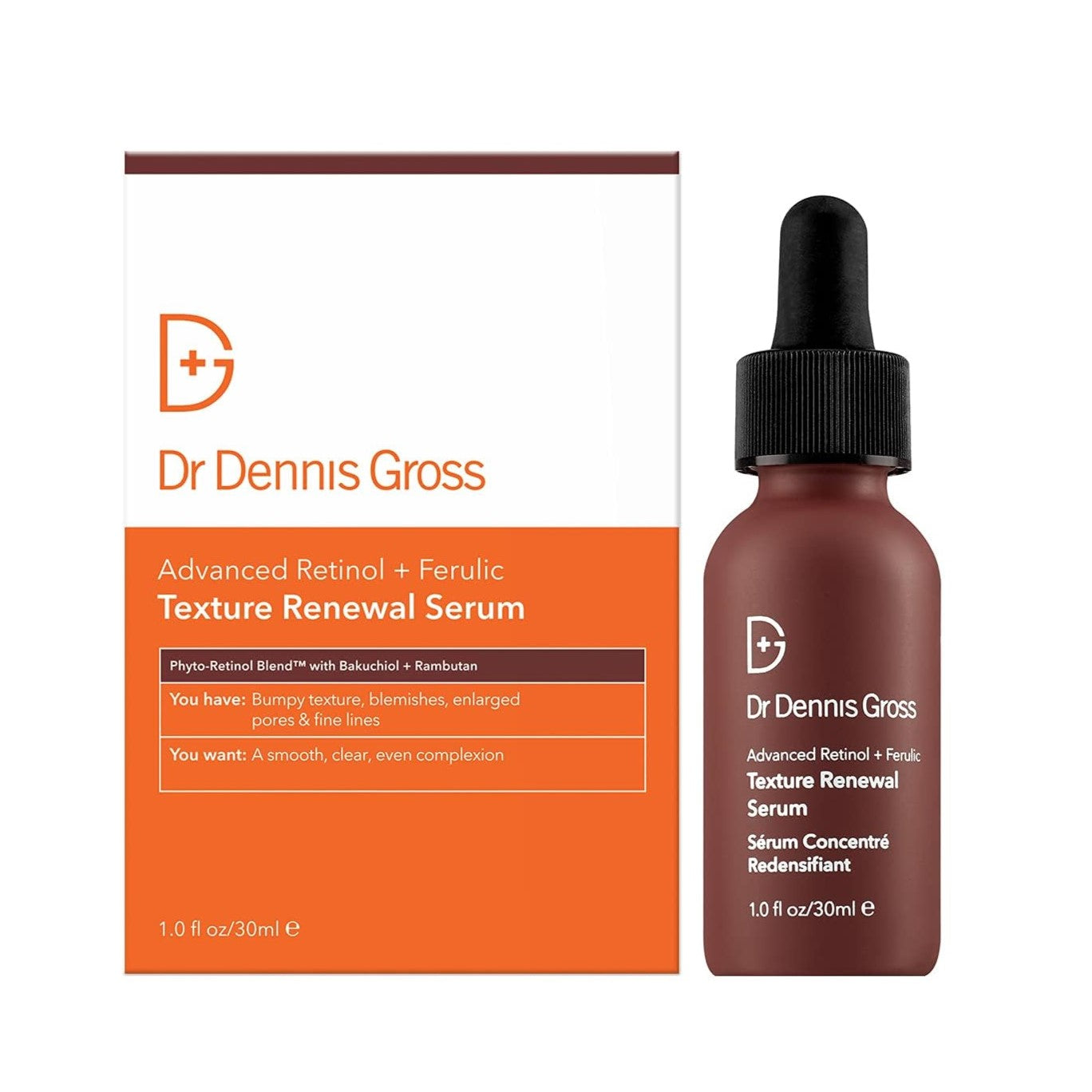 Dr Dennis Gross Advanced Retinol + Ferulic Acid Anti-Aging Serum for Wrinkles & Texture Renewal - Brightening Face Treatment for Dry, Sensitive Skin - Day & Night Skincare Routine