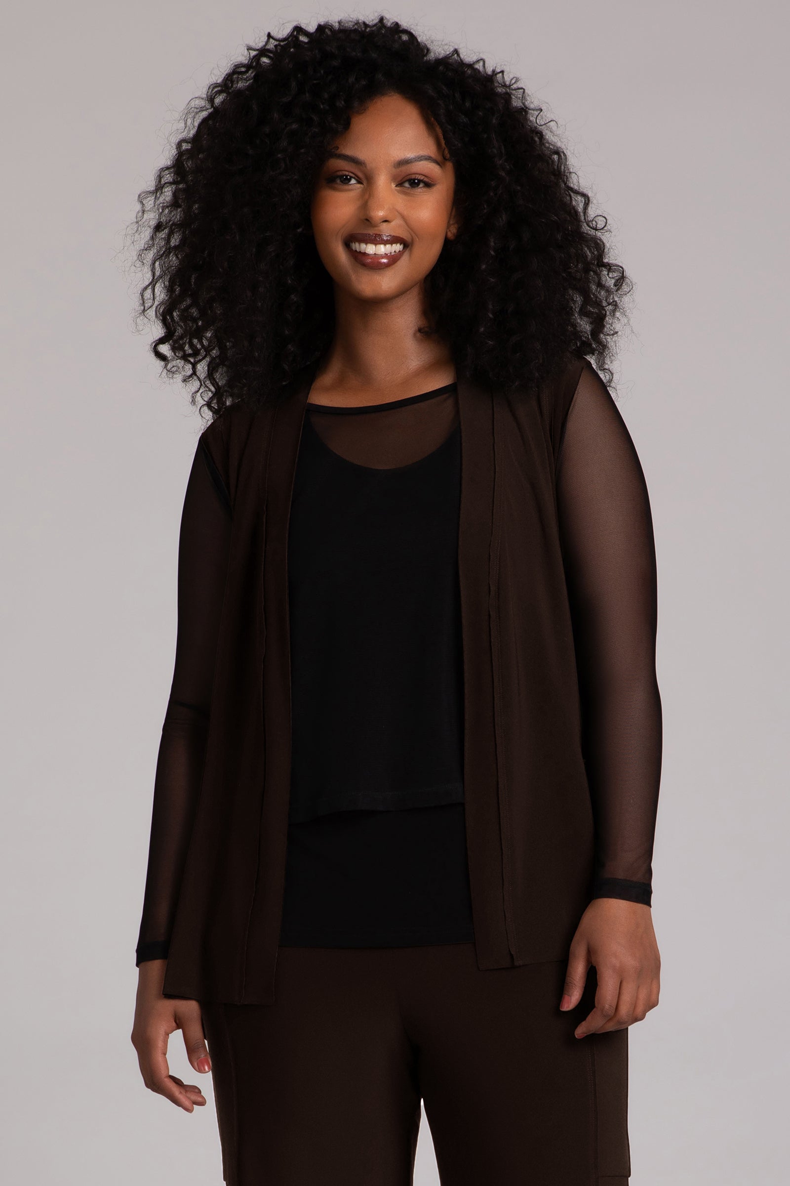 Flounce Gilet in Chocolate Brown | Women's Stylish Layering Vest for Fall & Winter Fashion | Perfect for Office, Outings & Casual Wear