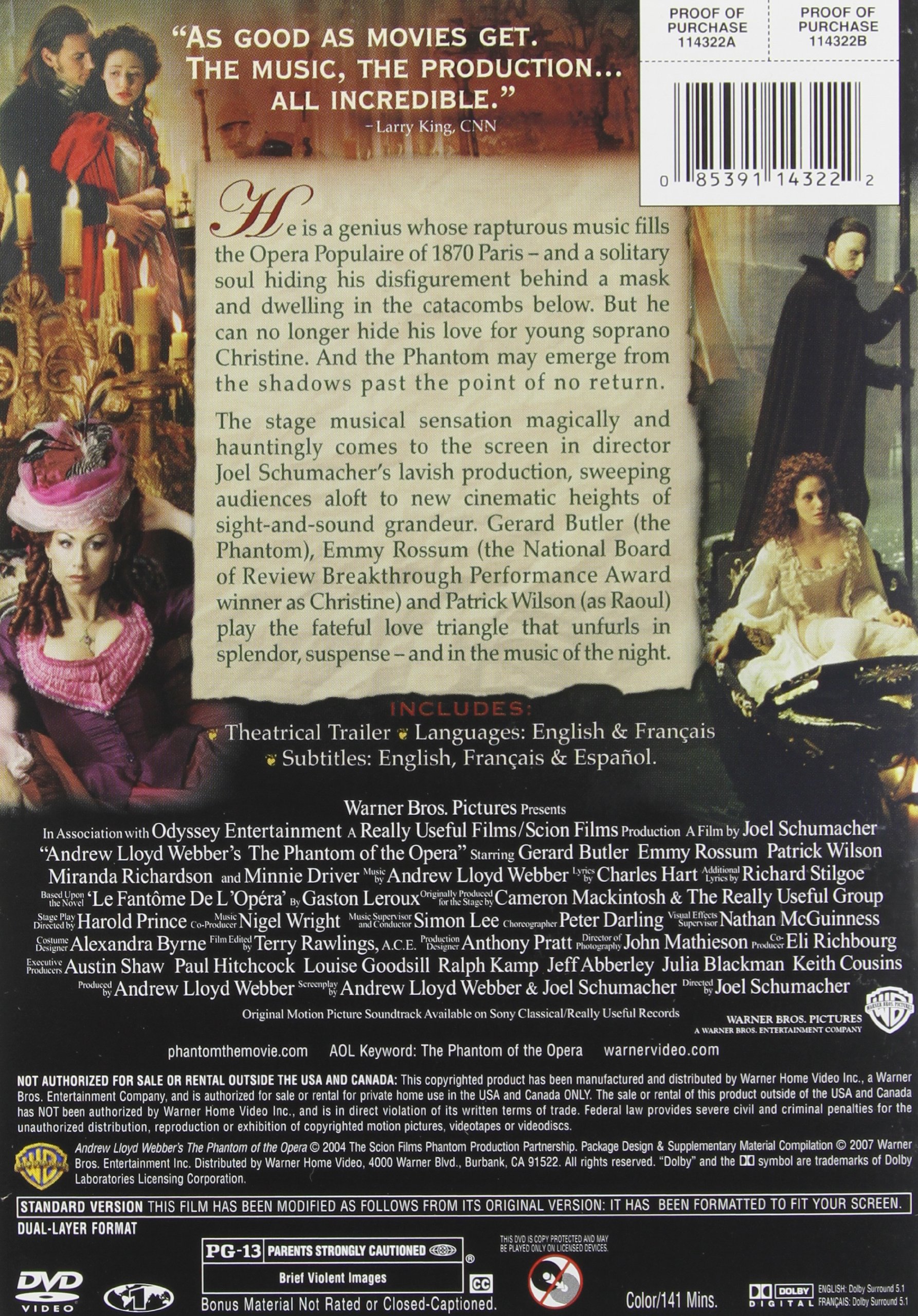 The Romance Collection DVD Set - The Lake House, The Phantom of the Opera & You've Got Mail | Classic Love Movies for Date Night & Romantic Evenings