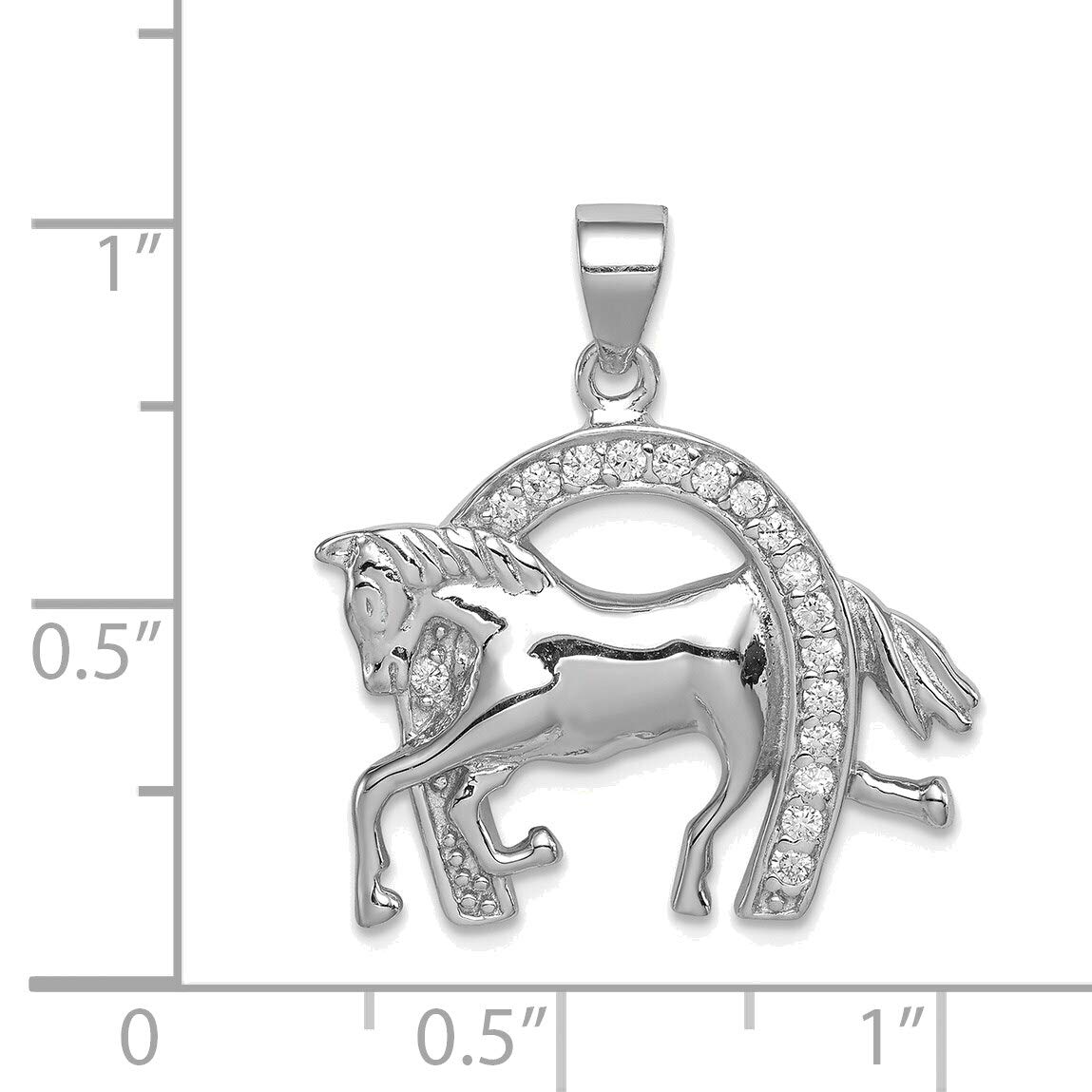 Sterling Silver Horse Pendant with CZ for Jewelry Making & Gifts