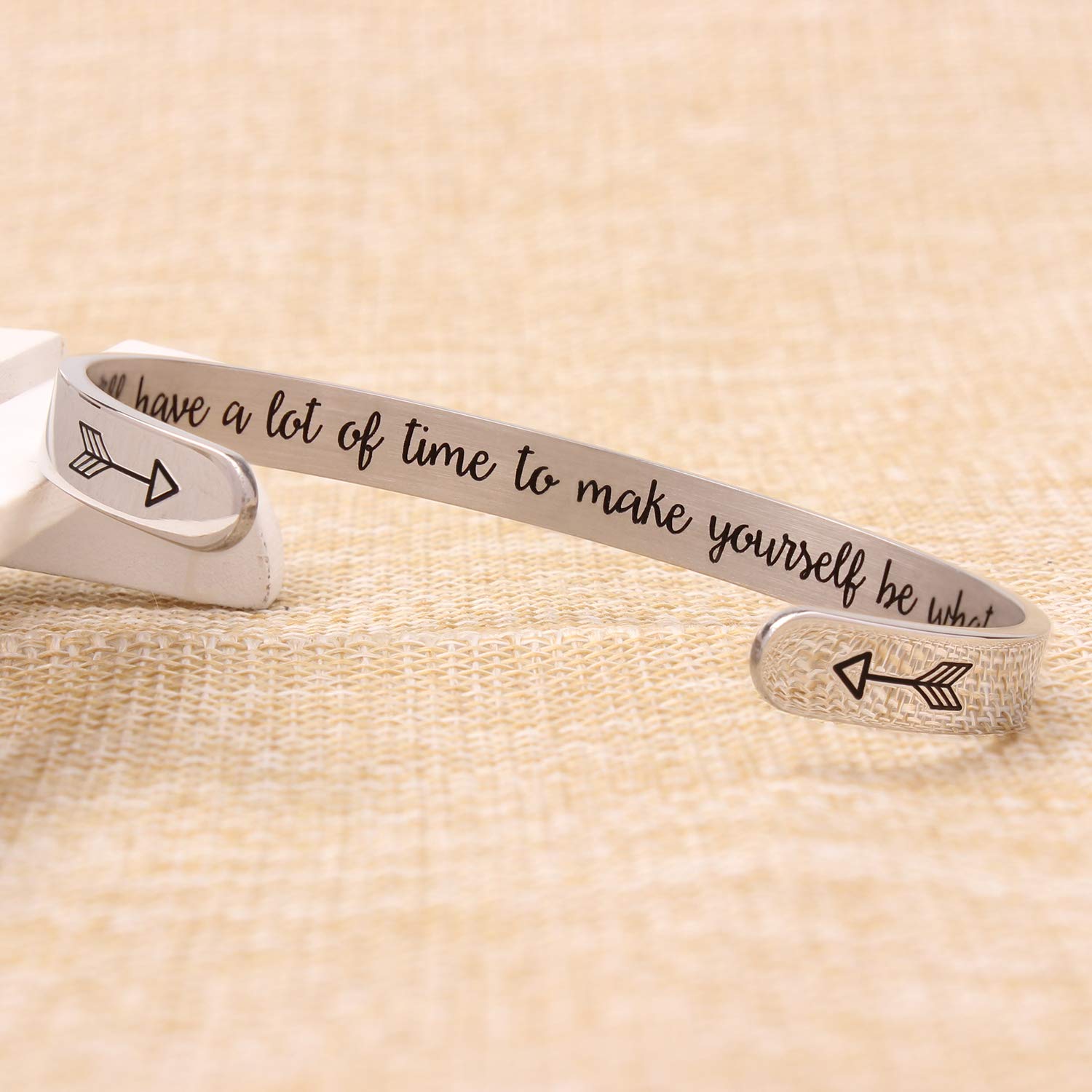 Inspirational Cuff Bracelet for Women - Birthday Gift for Mom & Friends - Motivational Jewelry for Daily Wear