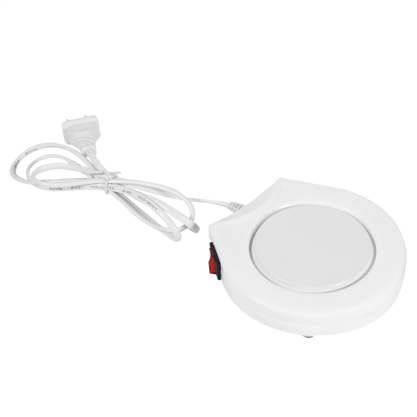 PLPLAAOBO 110V Electric Beverage Warmer - White USB Cup Warmer for Coffee, Tea & Milk - Fast Heating Mug Warmer with US Plug - Perfect for Office, Home & Dorm Use