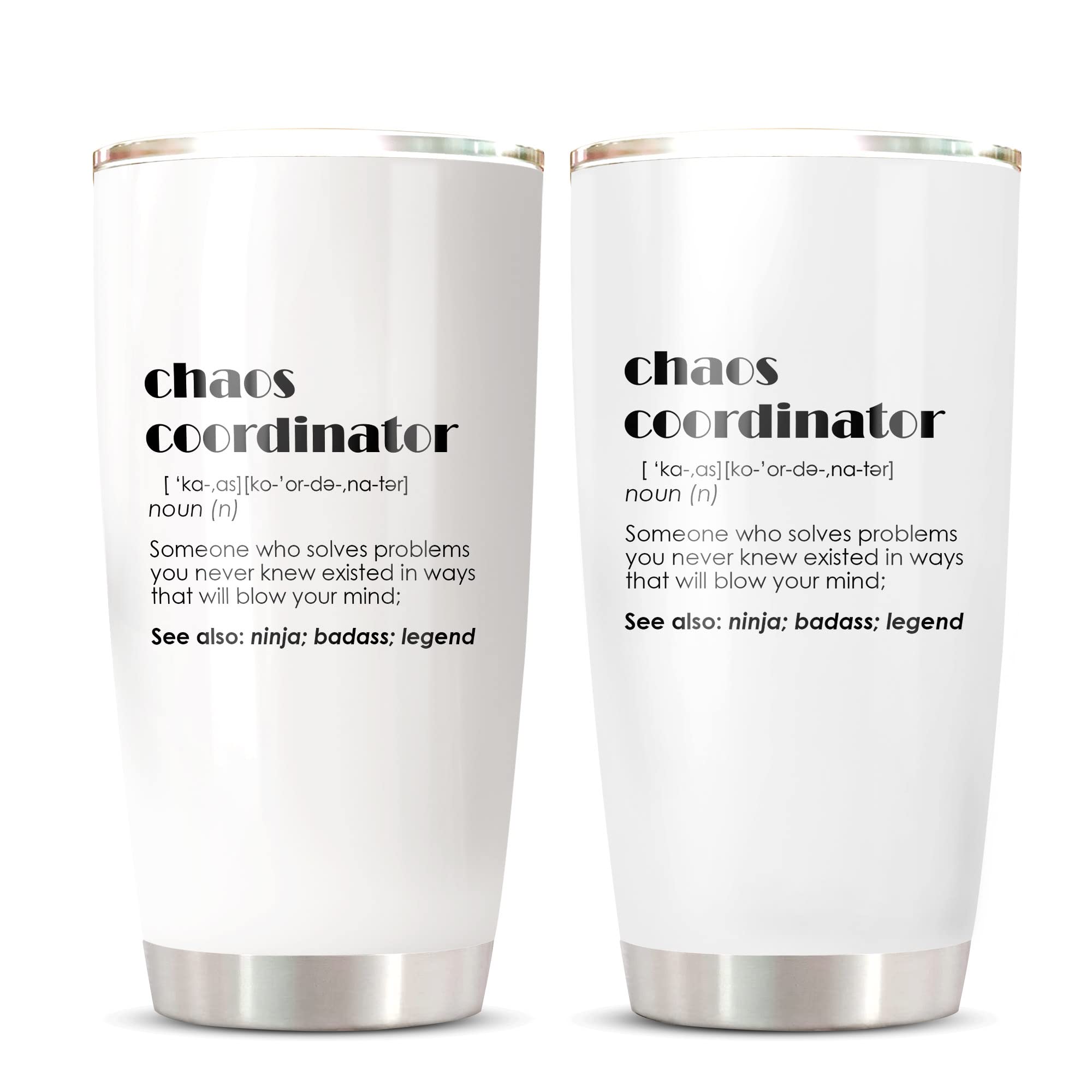 CHICKOR Chaos Coordinator Tumbler - 20oz Stainless Steel Insulated Coffee Travel Mug with Lid - Double Wall Vacuum Insulation for Hot & Cold Drinks - Perfect for Office, Commuting & Outdoor Adventures