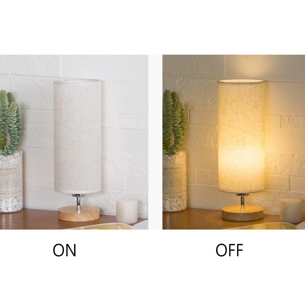 Modern Nightstand Lamp with Beige Linen Shade - Bedside Table Lamp for Bedroom, Living Room & Office - Adjustable Desk Lamp with Soft Lighting for Reading, Nursing & Relaxation