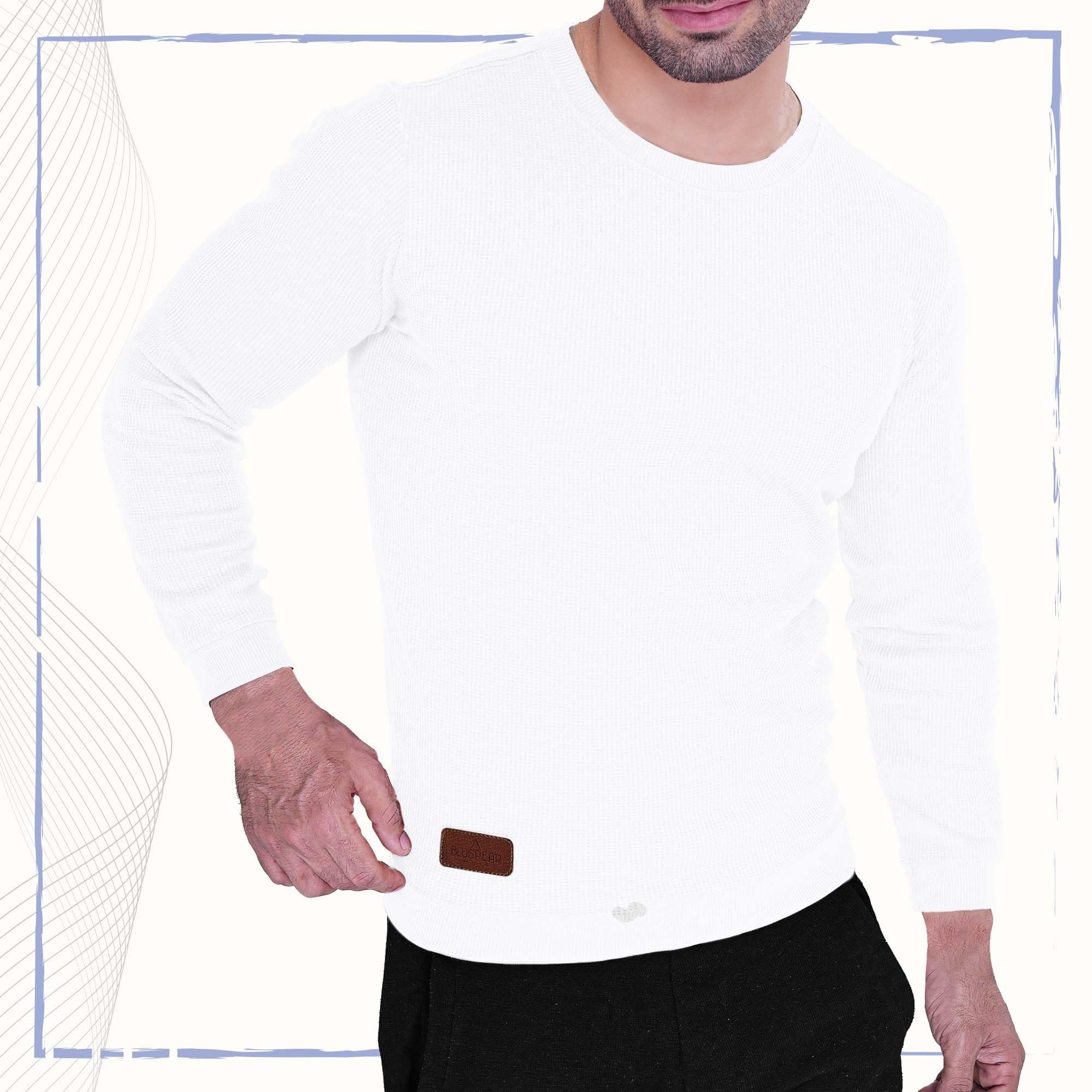 Men's Long Sleeve Waffle Thermal Shirt - Soft Knit Sweater & Comfortable Sweatshirt for Winter Warmth | Perfect for Outdoor Activities, Camping & Casual Wear
