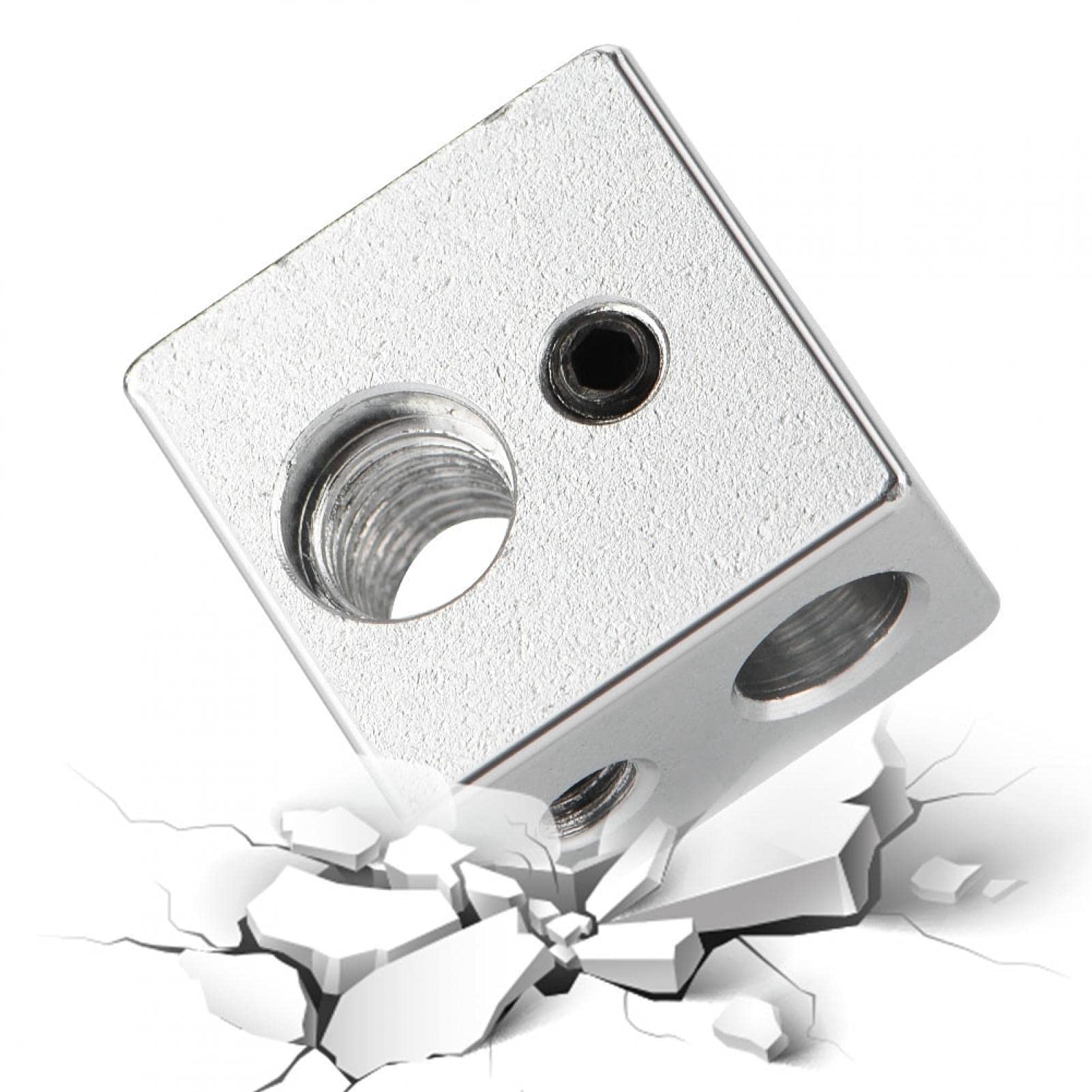 High-Quality 20x20x13mm Aluminum MK10 Extruder Hotend Heater Block with M7 Thread & Copper Heatbreak - Perfect for 3D Printer Upgrades & Repairs | DIY 3D Printing Accessories for Enhanced Performance