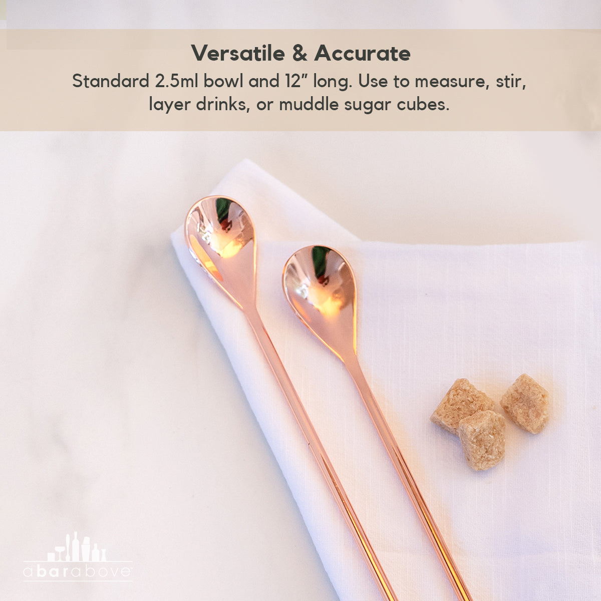 Vintage Copper Bar Spoons - 12 Inch Classic Cocktail Mixing Spoon for Bartenders & Home Bars - Perfect for Stirring, Layering & Crafting Cocktails