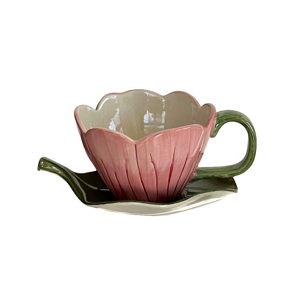 Elegant Ceramic Flower Tea Cup & Leaf Saucer Set - Perfect for Afternoon Tea, Gift Giving, and Home Decor