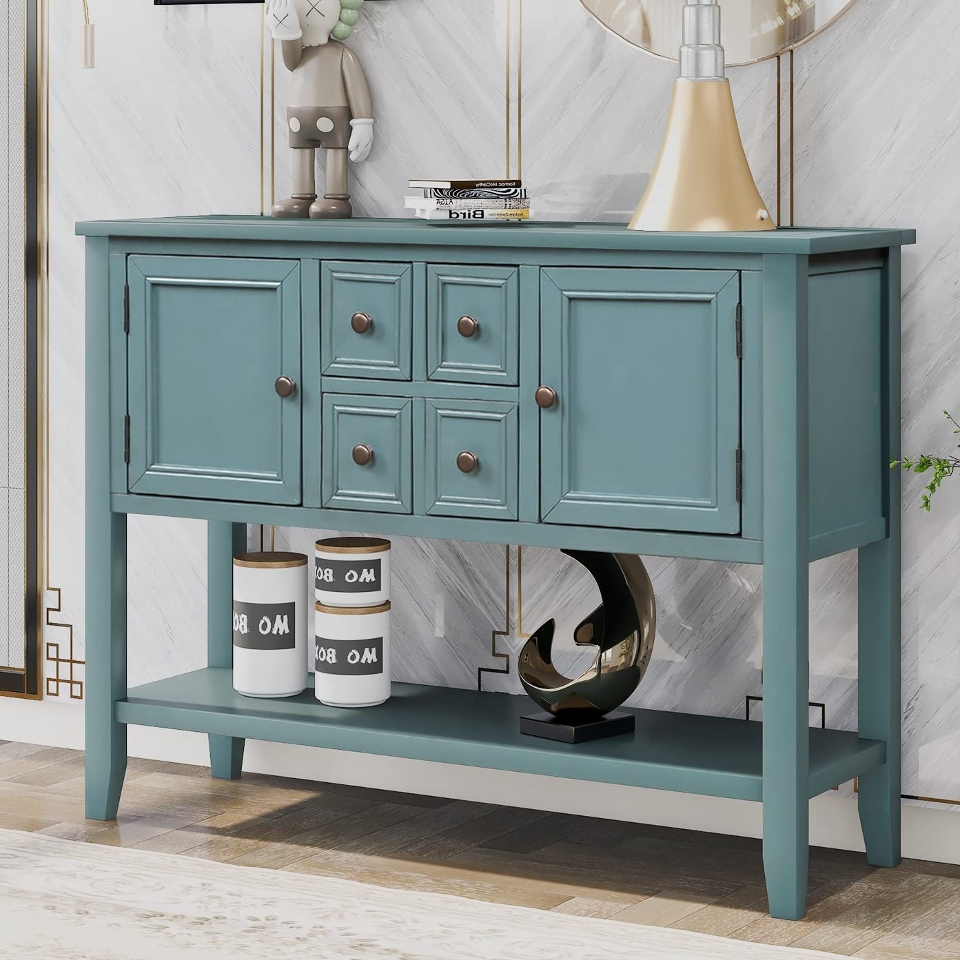 Merax Modern Console Table with Storage Drawers & Bottom Shelf - Entryway Sofa Table, Hallway Sideboard for Living Room, Kitchen, Bedroom - Perfect for Home Decor & Organization