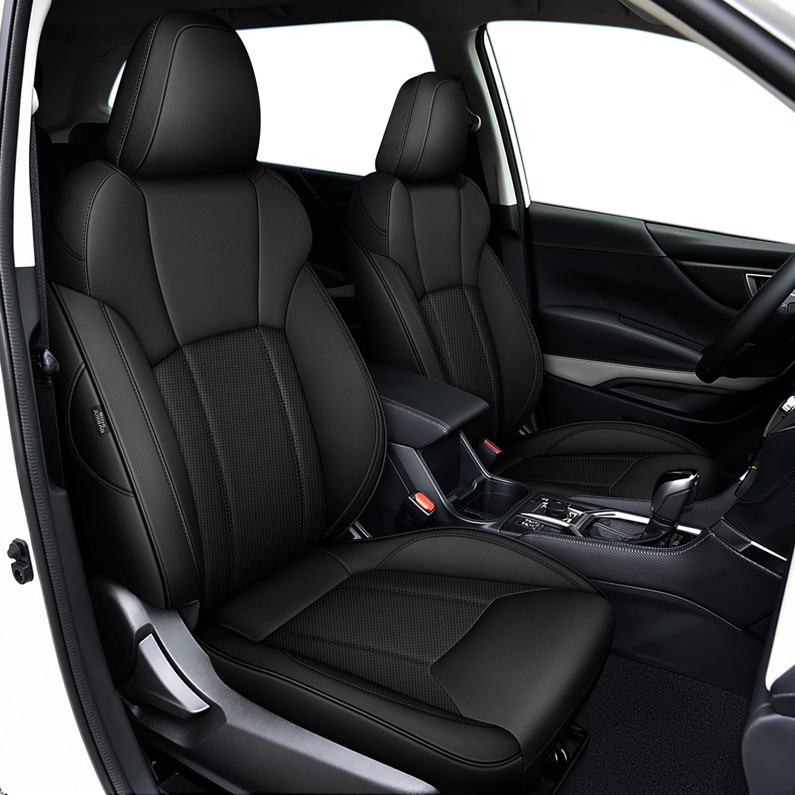 Custom Fit Subaru Crosstrek Seat Covers 2018-2023 - Full Set Faux Leather Front & Rear Car Seat Protectors in Black | Waterproof & Anti-Slip for Comfort & Style | Perfect for Road Trips, Commuting & Family Travel