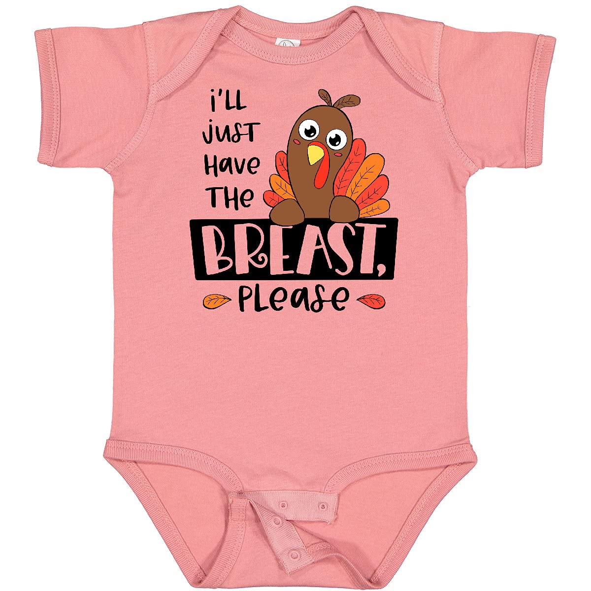 Inktastic 'I'll Just Have the Breast, Please' Cute Turkey Baby Bodysuit - Adorable Thanksgiving Outfit for Infants & Toddlers