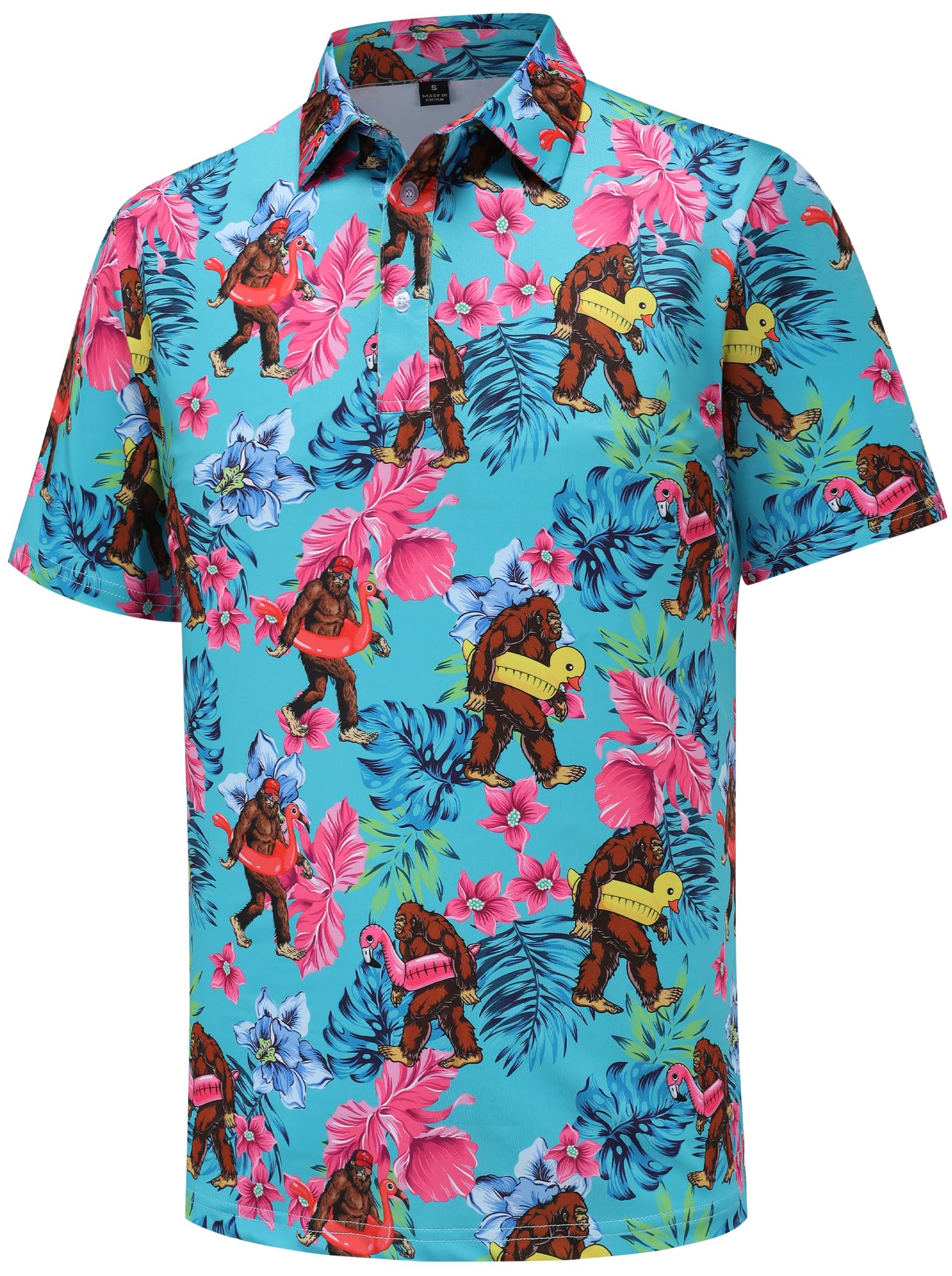 Men's Moisture Wicking Golf Polo Shirts - Breathable Quick Dry Performance Shirt with Funny Designs - Perfect for Golf, Casual Wear & Outdoor Activities