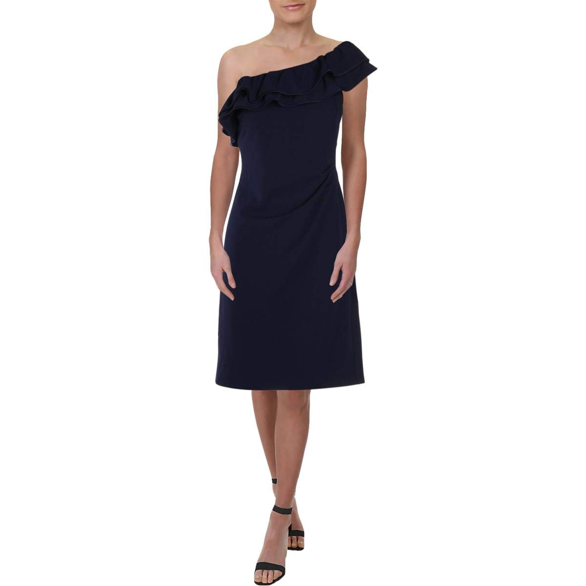Ralph Lauren Women's Solid Ruffled Dress - Elegant Casual & Party Wear for Women - Perfect for Office, Date Night & Special Occasions