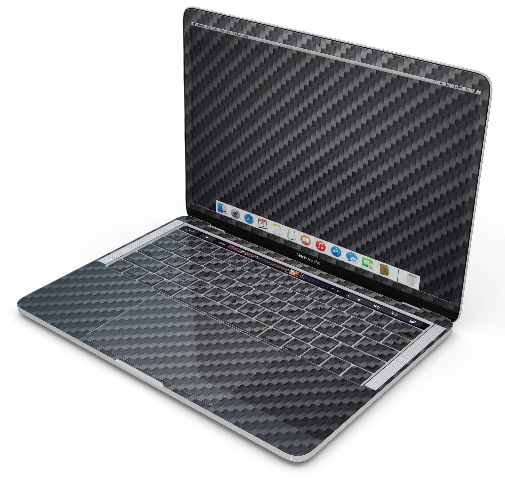 Textured Black Carbon Fiber Full-Body Skin Wrap for MacBook Air 13