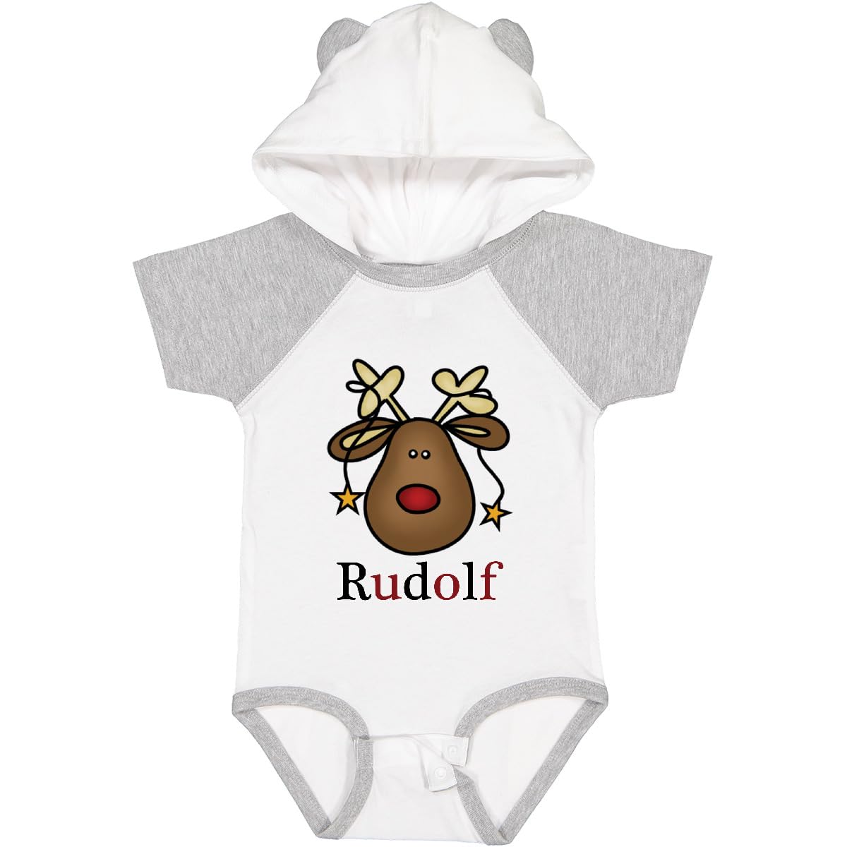 Inktastic Rudolf the Red Nosed Reindeer Baby Bodysuit - Cute Christmas Outfit for Infants, Holiday Gift & Newborn Photo Shoot Outfit
