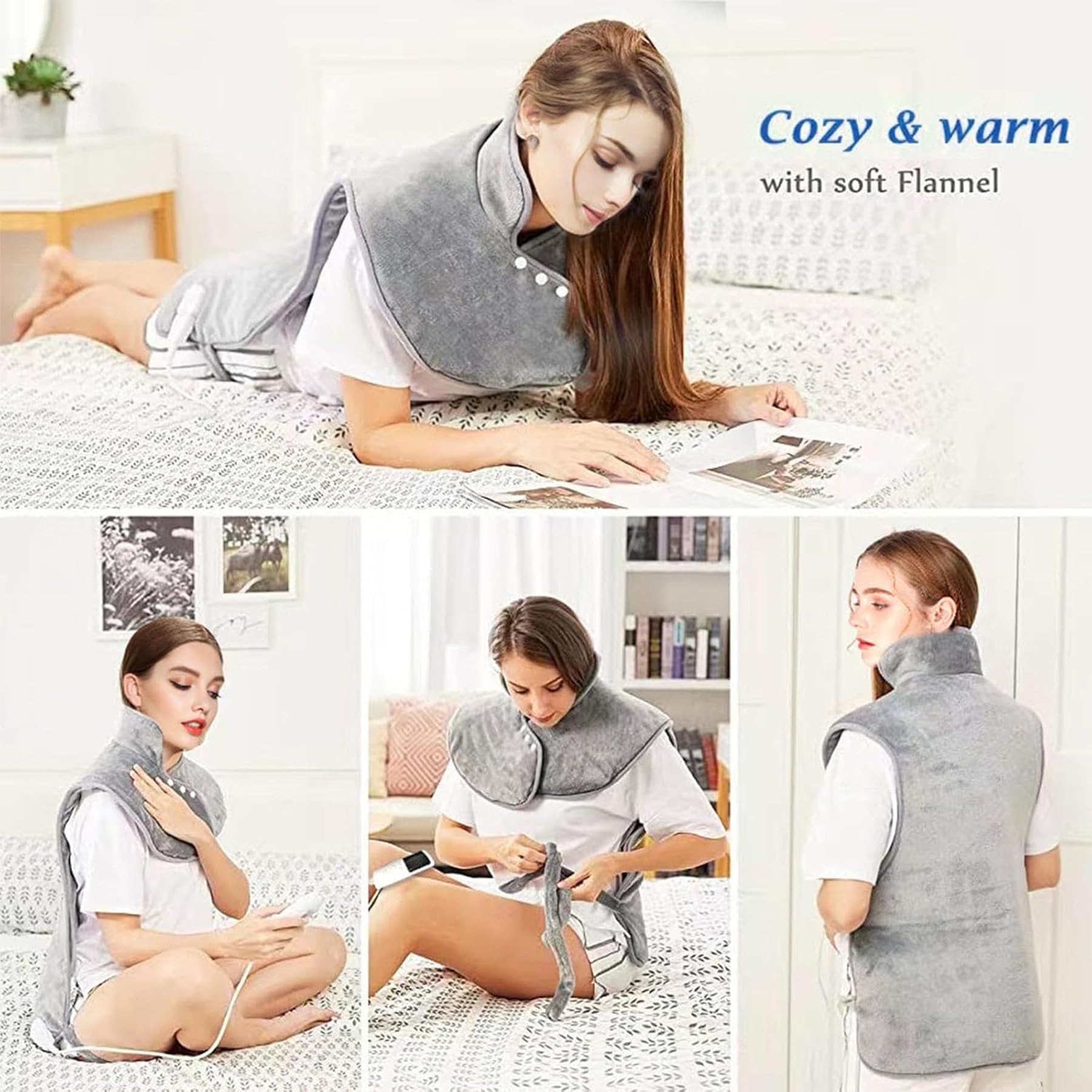 USB Electric Heated Blanket - Portable Battery Powered Wireless Warming Blanket for Camping, Travel, Home & Office - Soft Grey Cozy Throw | Perfect for Cold Nights, Outdoor Adventures & Winter Camping | Stay Warm During Road Trips, Home Office & Daily Use | Ideal for Camping Gear, Travel Essentials, Home Comfort & Office Warmth