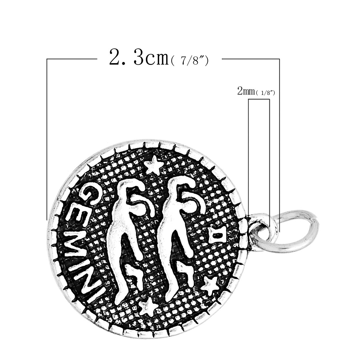 Gemini Zodiac Charm Pendant Necklace - Sparkling Round Pendant for Women, Perfect for Birthdays, Gifts & Everyday Jewelry