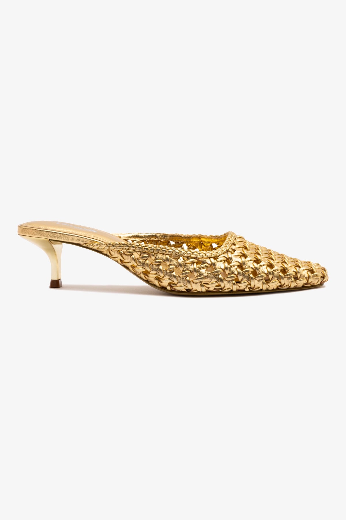 Amal Macrame Mule Sandals - Gold Metallic Leather Slides for Women | Bohemian Summer Shoes for Beach, Vacation & Casual Outfits
