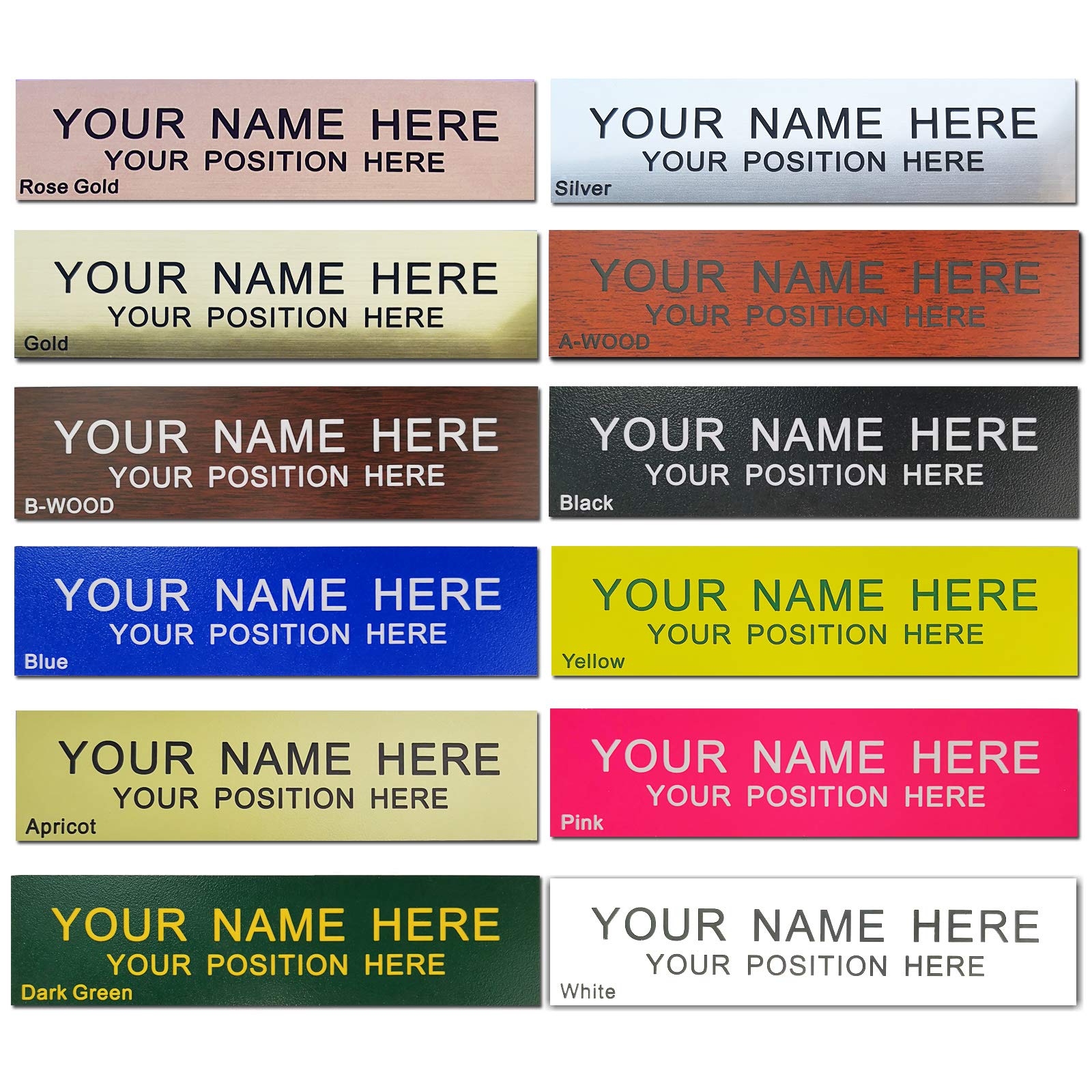Custom Engraved Personalized Name Plate - 2x8 Inches - Wall or Desk Holder - Perfect for Office, Home Decor & Gifts