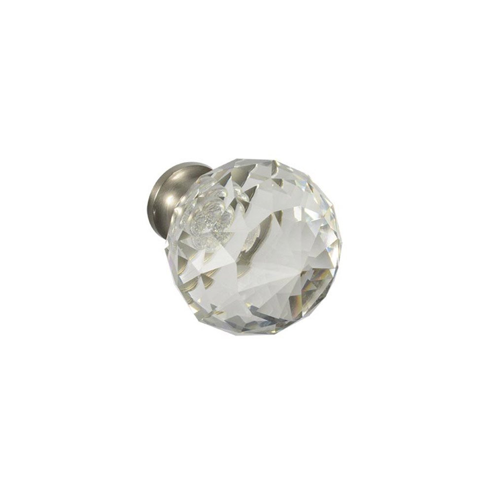 CKP #G-90 Elegant Clear Glass Cabinet Knobs with Brushed Nickel Base - 10 Pack for Kitchen Cabinets, Dressers & Furniture Hardware