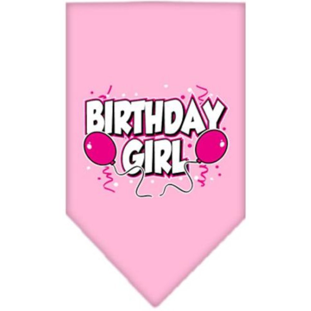Custom Screen Printed Dog Bandana - Birthday Girl or Birthday Boy - Light Pink Large Pet Bandana for Birthday Parties & Pet Celebrations