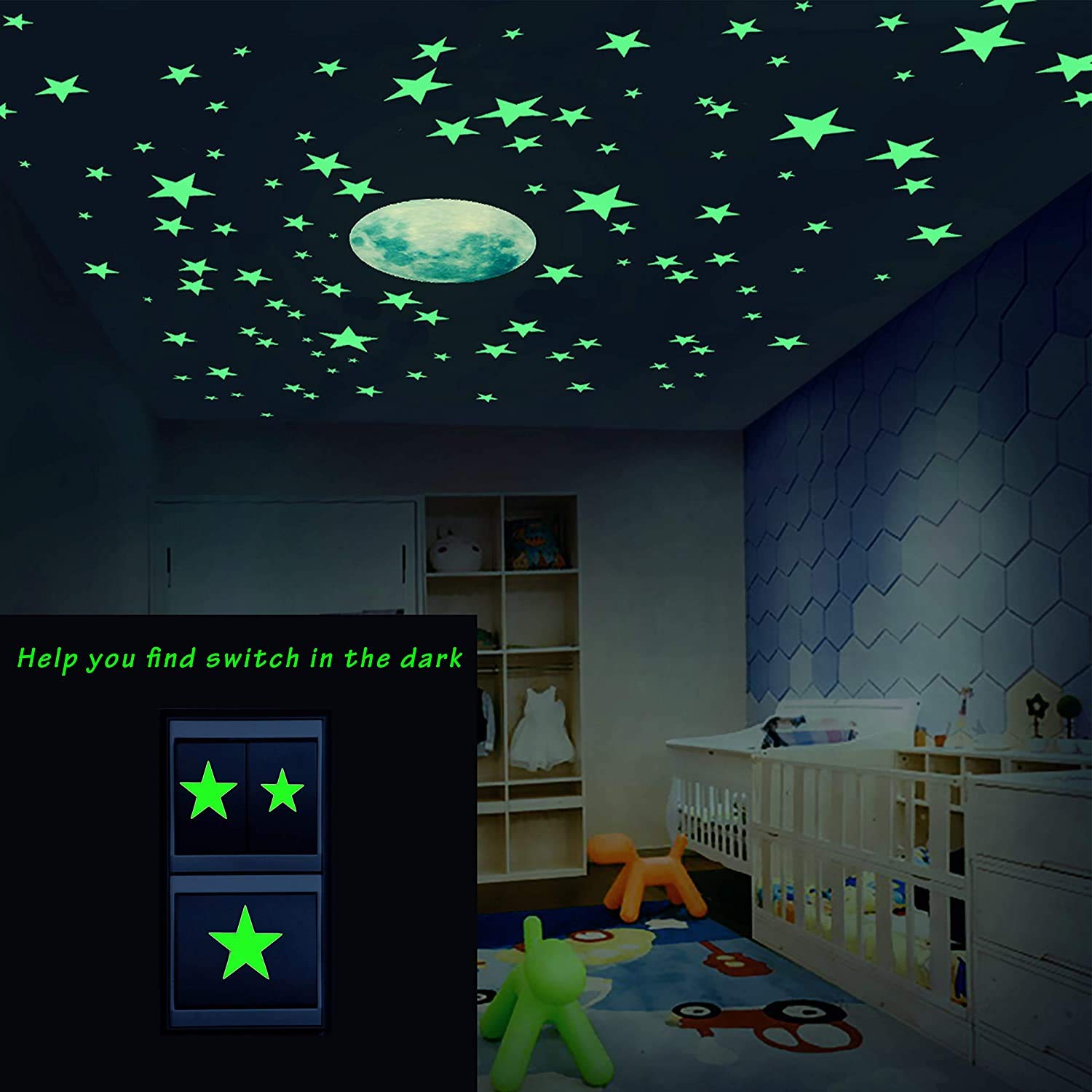 Glow in Dark Meteor Wall Stickers - Starry Sky Decor for Bedroom & Kids Room