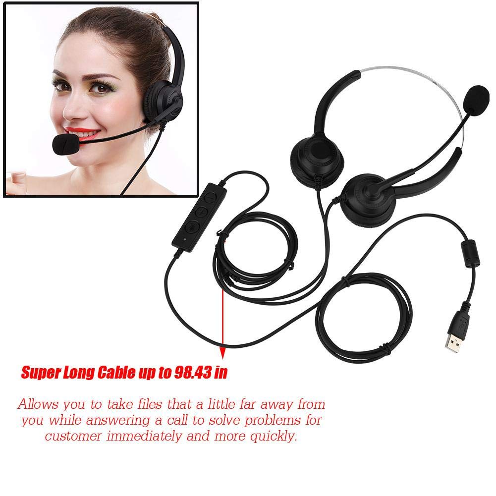 Socobeta USB Headset with Noise Cancelling Microphone - Professional Call Center Headphones for Clear Communication | Perfect for Office, Remote Work & Customer Service