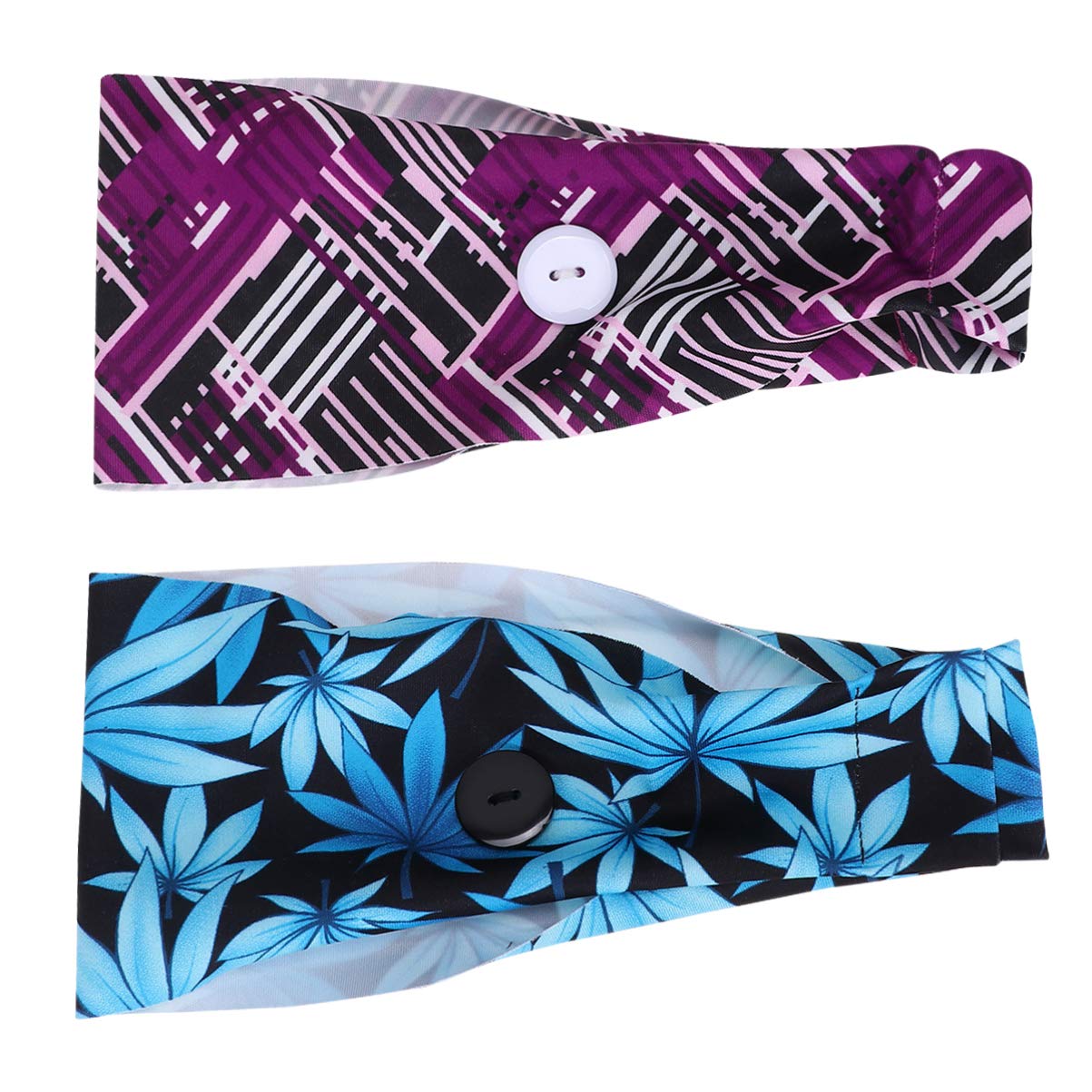 KESYOO Elastic Hair Bands for Women - 2 Pack Stretchable Headbands for Yoga, Running, Workout, Sports & Travel | Non-Slip Sweatband & Hair Wrap for Fitness, Gym, Active Lifestyle