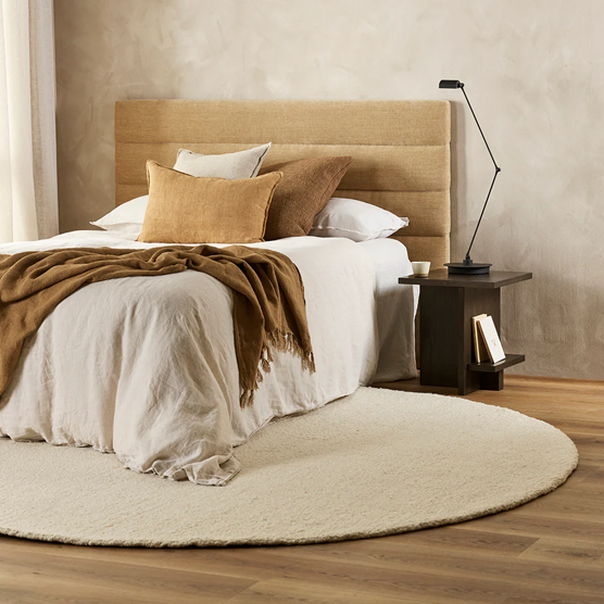 Baya Dorset Round Jute Floor Rug - Natural White 8' x 8' (250cm) Handwoven Boho Chic Area Rug for Living Room, Bedroom & Nursery Decor