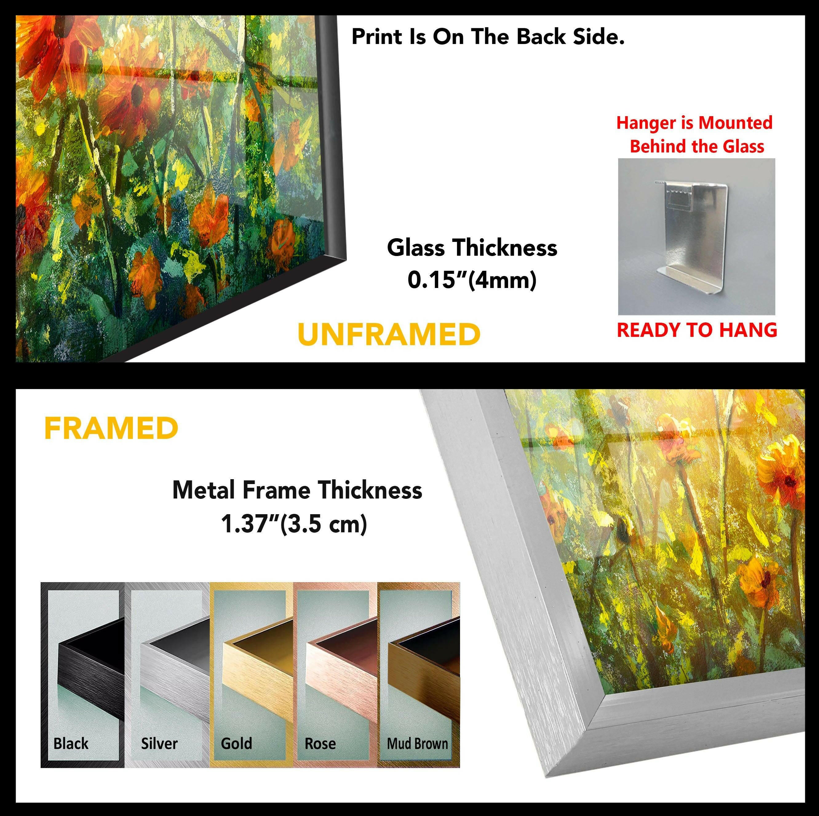 Claude Monet Impressionist Glass Wall Art - Stunning Home Decor for Living Room, Bedroom & Office