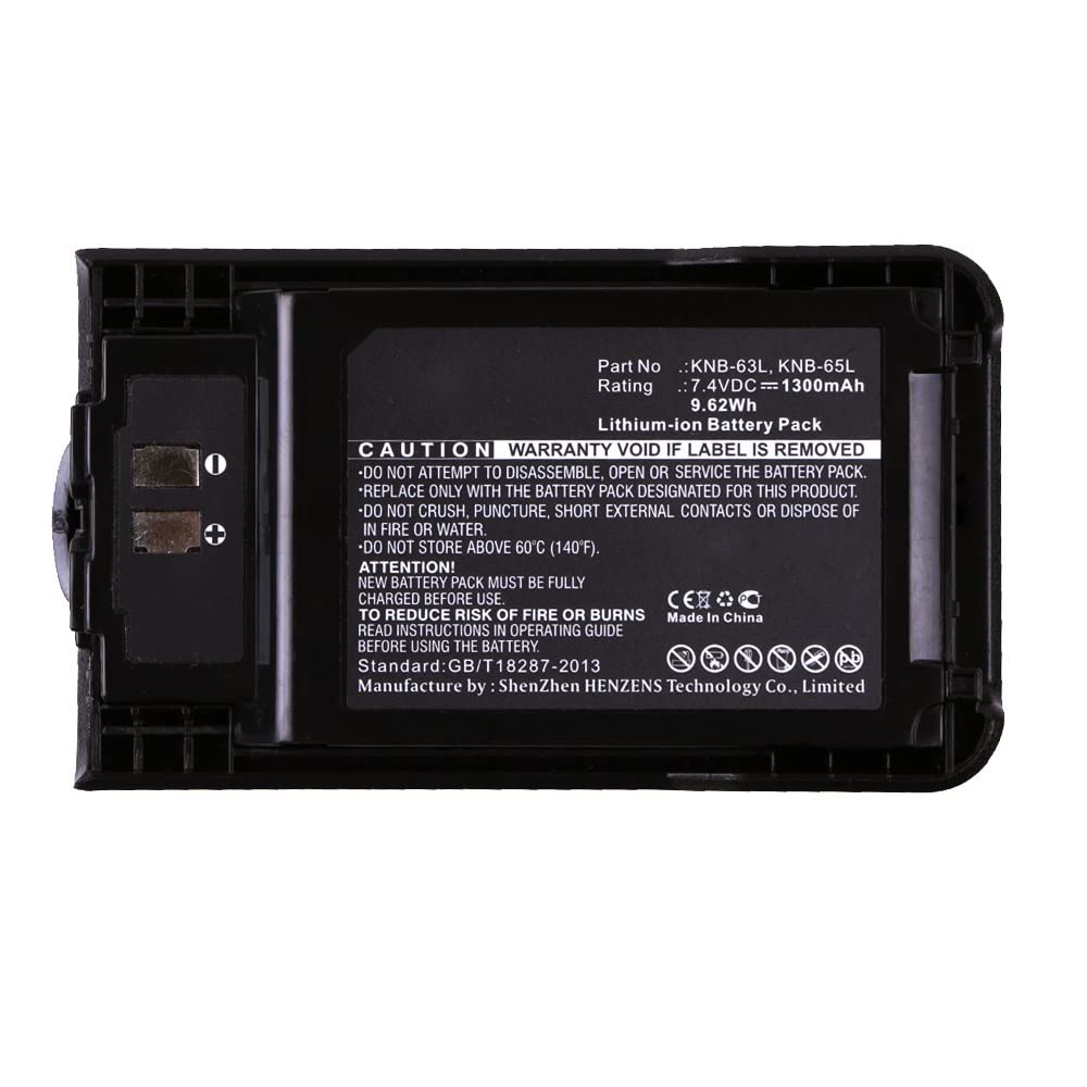 Synergy Digital 2-Way Radio Battery for Kenwood TH-K20A - 1300mAh Li-ion High Capacity Replacement (KNB-65L Compatible) - Perfect for Outdoor Adventures, Construction Sites & Emergency Communication