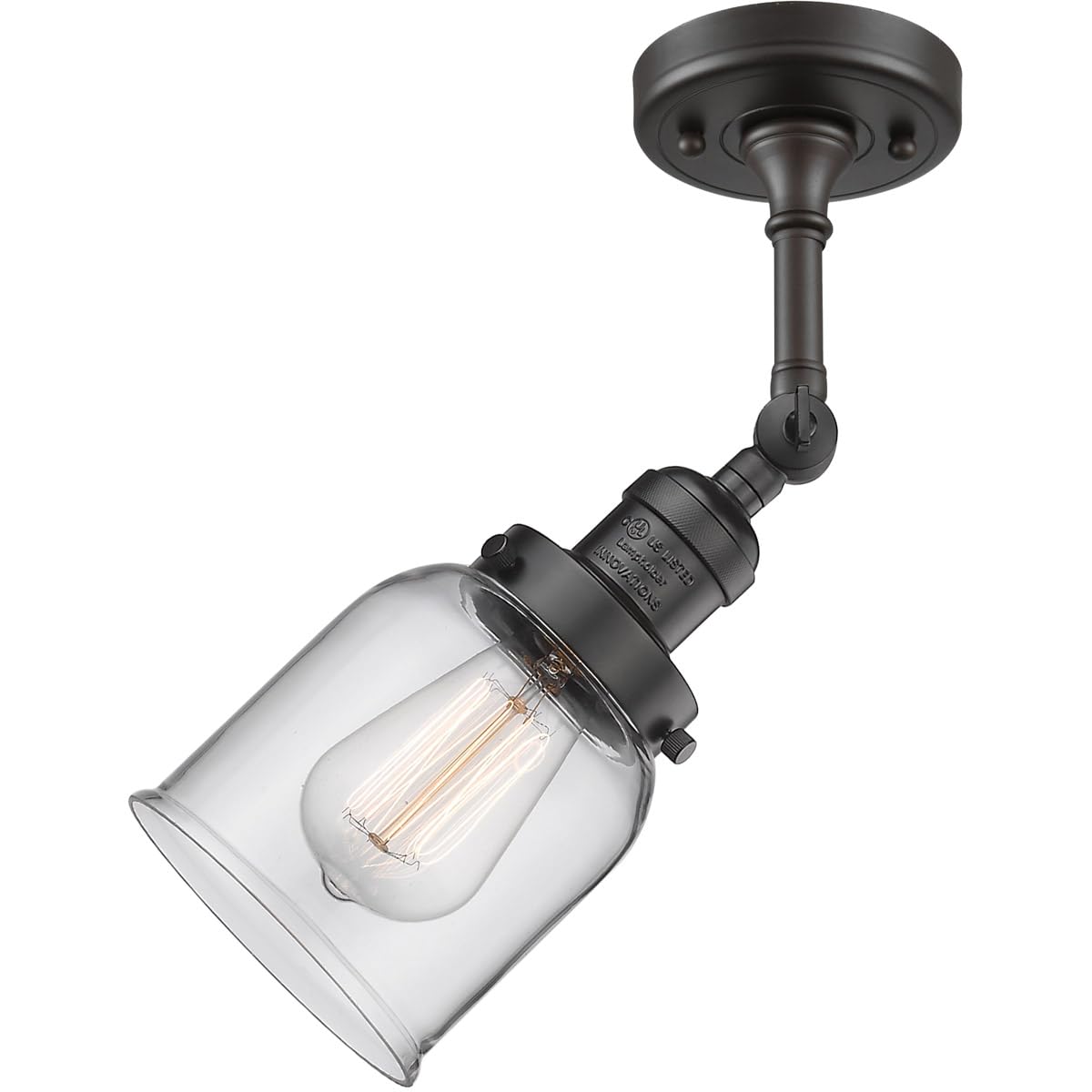 Innovations INNO203-OB-G52-LED Bronze Dark LED Wall Sconce Light Fixture - Modern Indoor Outdoor Lighting for Bedroom, Living Room, Hallway, Porch