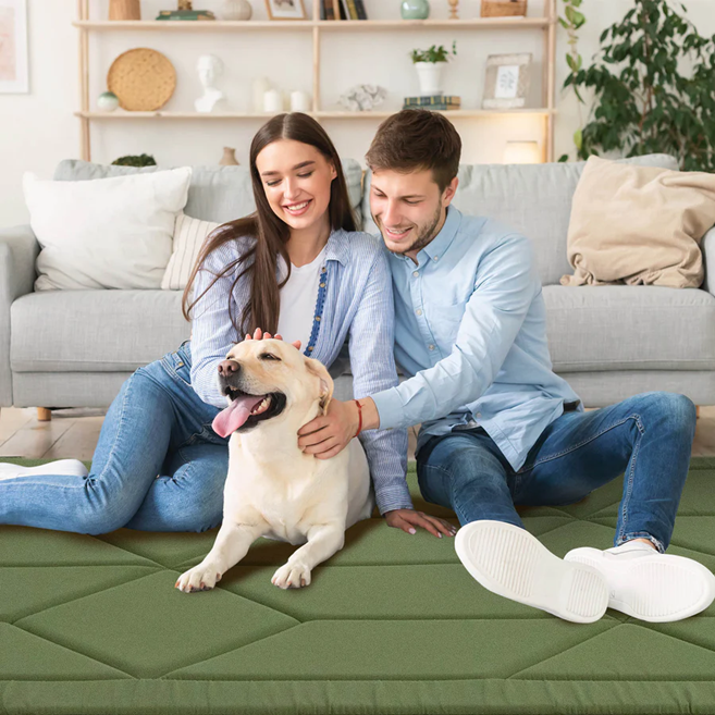 MAXYOYO Padded Japanese Floor Mattress - Green Foldable Roll Up Futon Mattress for Bedroom, Guest Room & Travel | Comfortable Floor Sleeping & Lounging