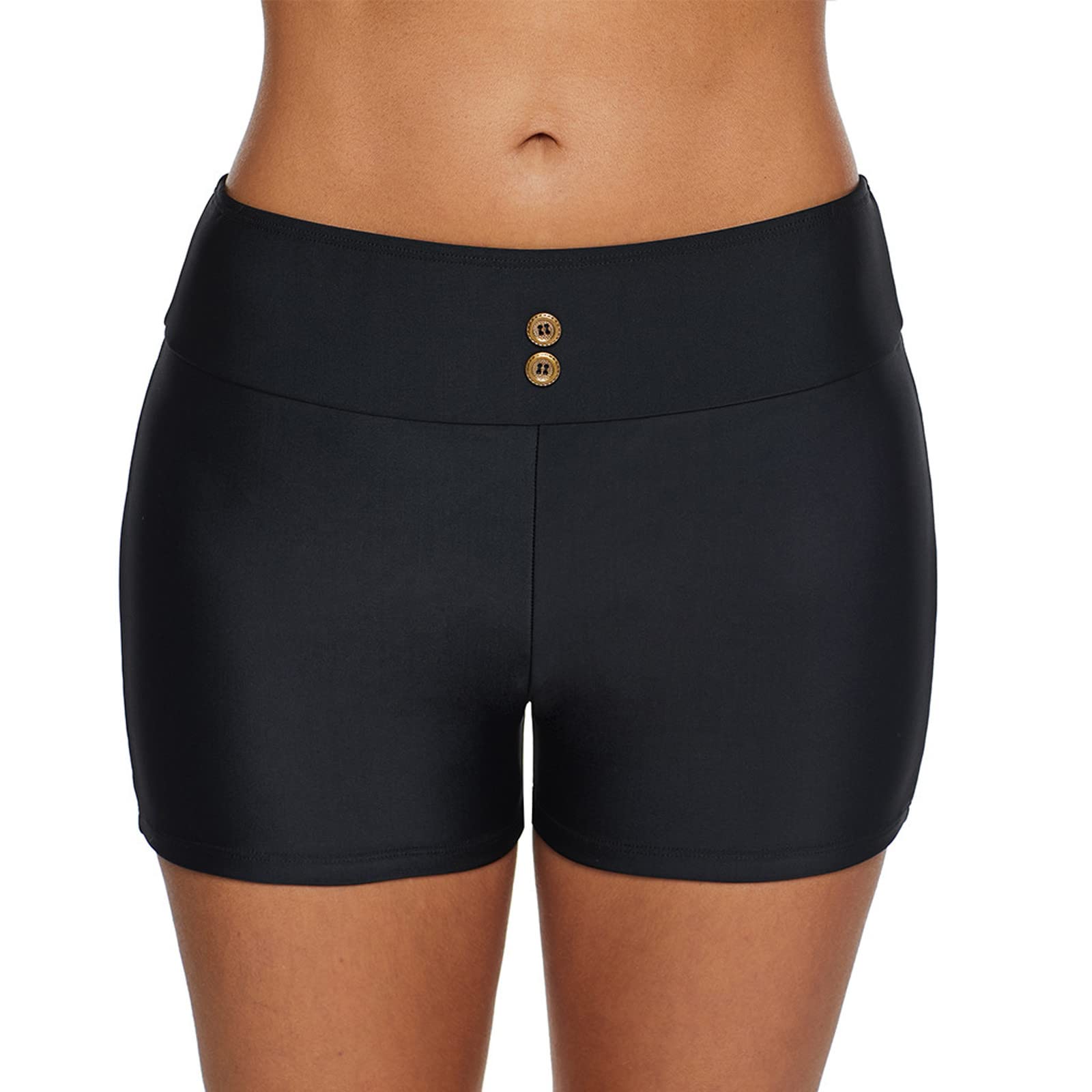 Rvidbe Women's Swimsuits - High Waisted Tankini Running Briefs & Bikini Bottoms for Swimming, Beach & Sports | Quick Dry Swimwear with Button Detail for Women