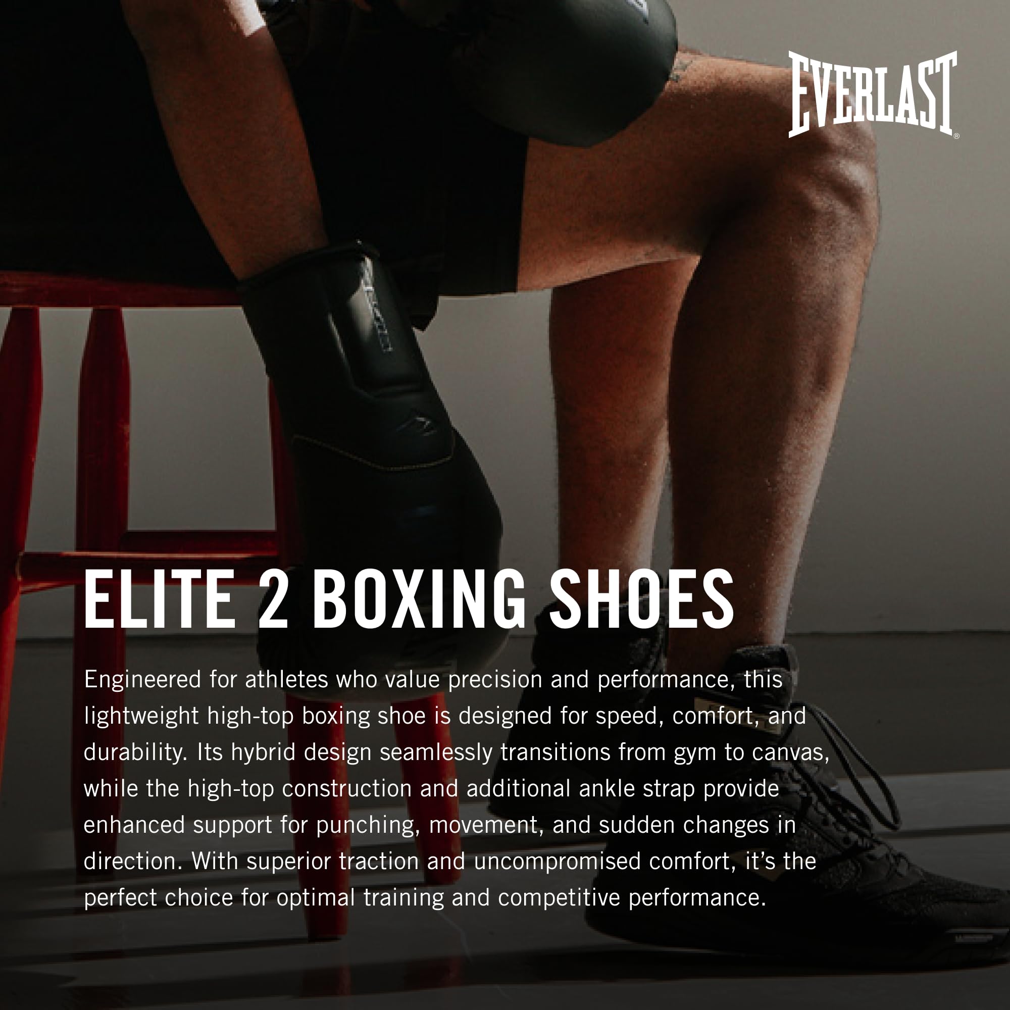 Everlast Elite Boxing Shoes for Men & Women - Lightweight, Durable Training Shoes for Boxing, MMA & Fitness - Perfect for Sparring, Bag Work & Gym Sessions