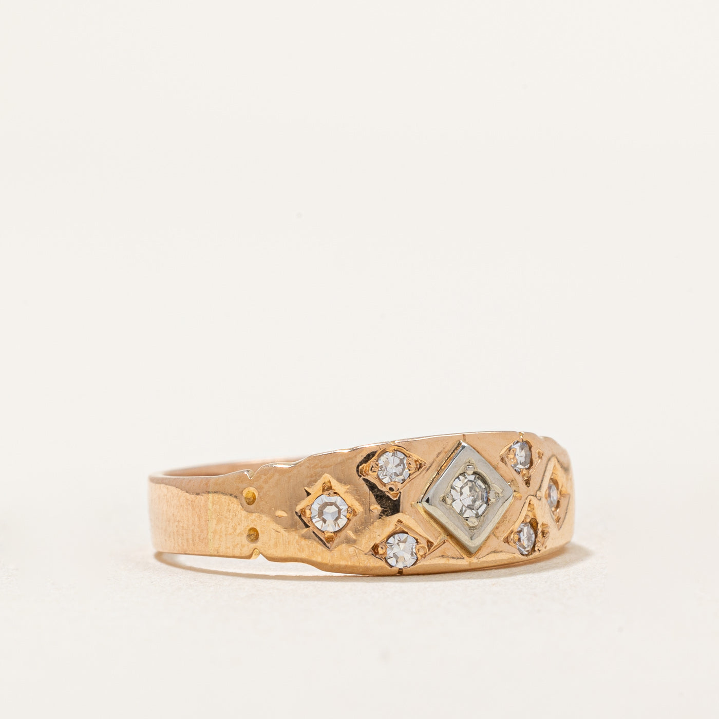0.13ctw Diamond Tapered Ring - Size 7.25 | Elegant Wedding Band, Anniversary Gift for Her | Perfect for Engagement, Proposal & Special Occasions