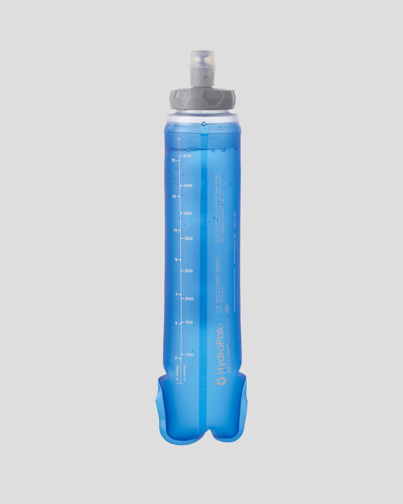 Salomon Soft Flask 500ml Hydration Water Bottle - Lightweight Collapsible Running Flask for Hiking, Trail Running & Outdoor Adventures (Clear Blue)