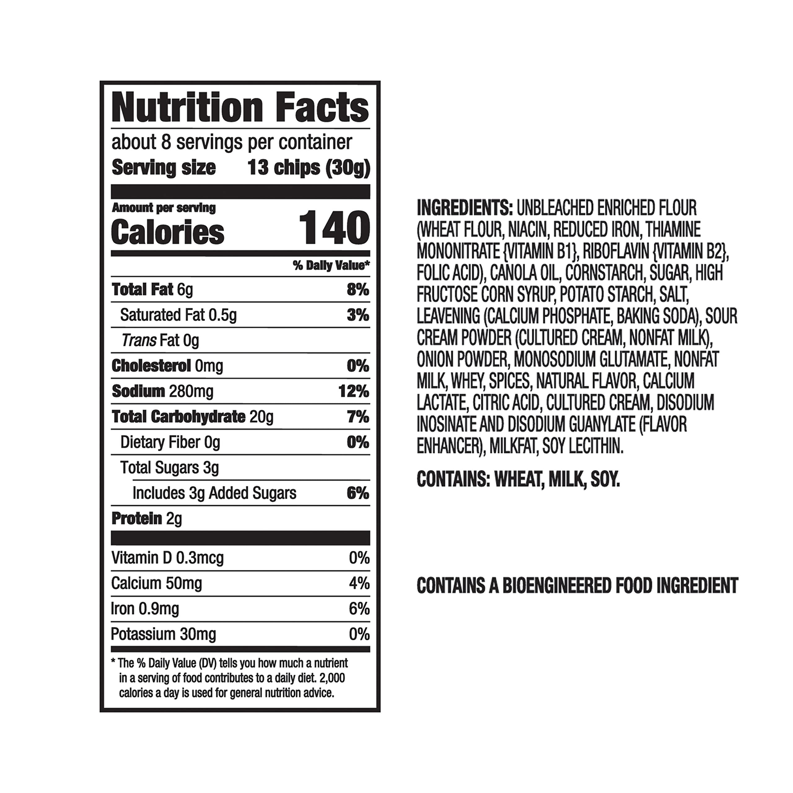 RITZ Toasted Chips Sour Cream and Onion Crackers - 6 Pack (8.1 oz Bags) | Bulk Party Snacks for Gatherings, Movie Nights & Office Break Rooms | Crunchy & Flavorful Baked Snack Chips