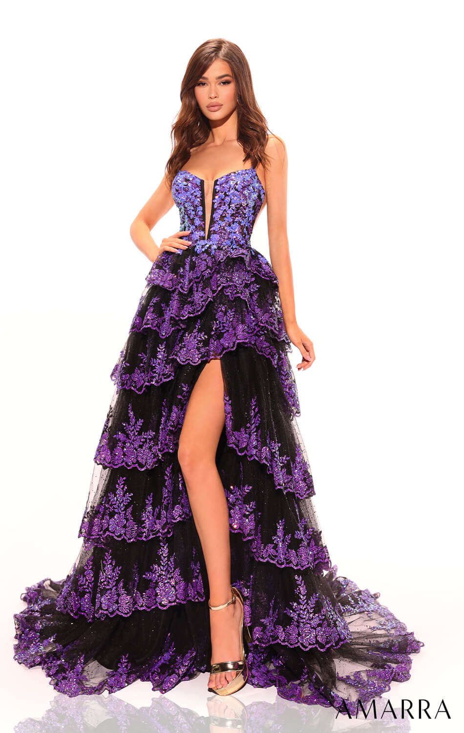 Sparkly Sequin Ball Gown with Glitter Tulle & Plunging Neckline - Elegant Prom Dress for Women | Perfect for Evening Galas, Wedding Guest Outfits & Special Occasions
