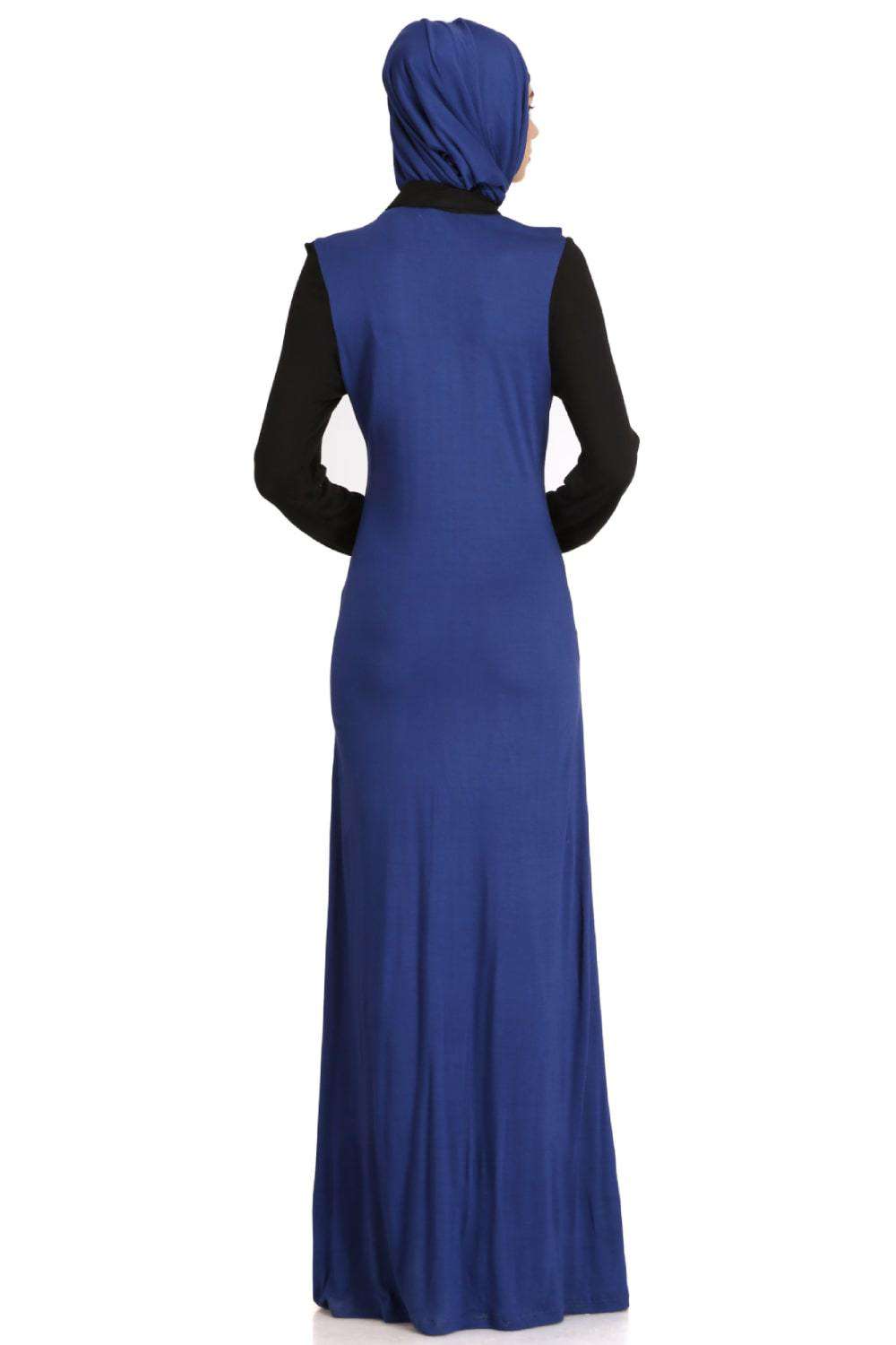 Elegant Dual Color Formal Wear Knit Abaya for Women - Modest Islamic Dress for Prayer, Wedding & Special Occasions