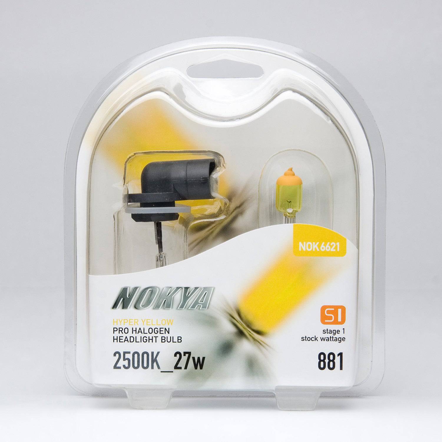 Nokya Hyper Yellow 881 Light Bulbs - 2500K Warm Yellow Light, 27W Stage 1 Halogen Bulbs - Perfect for Fog Lights, Headlights & Off-Road Vehicles