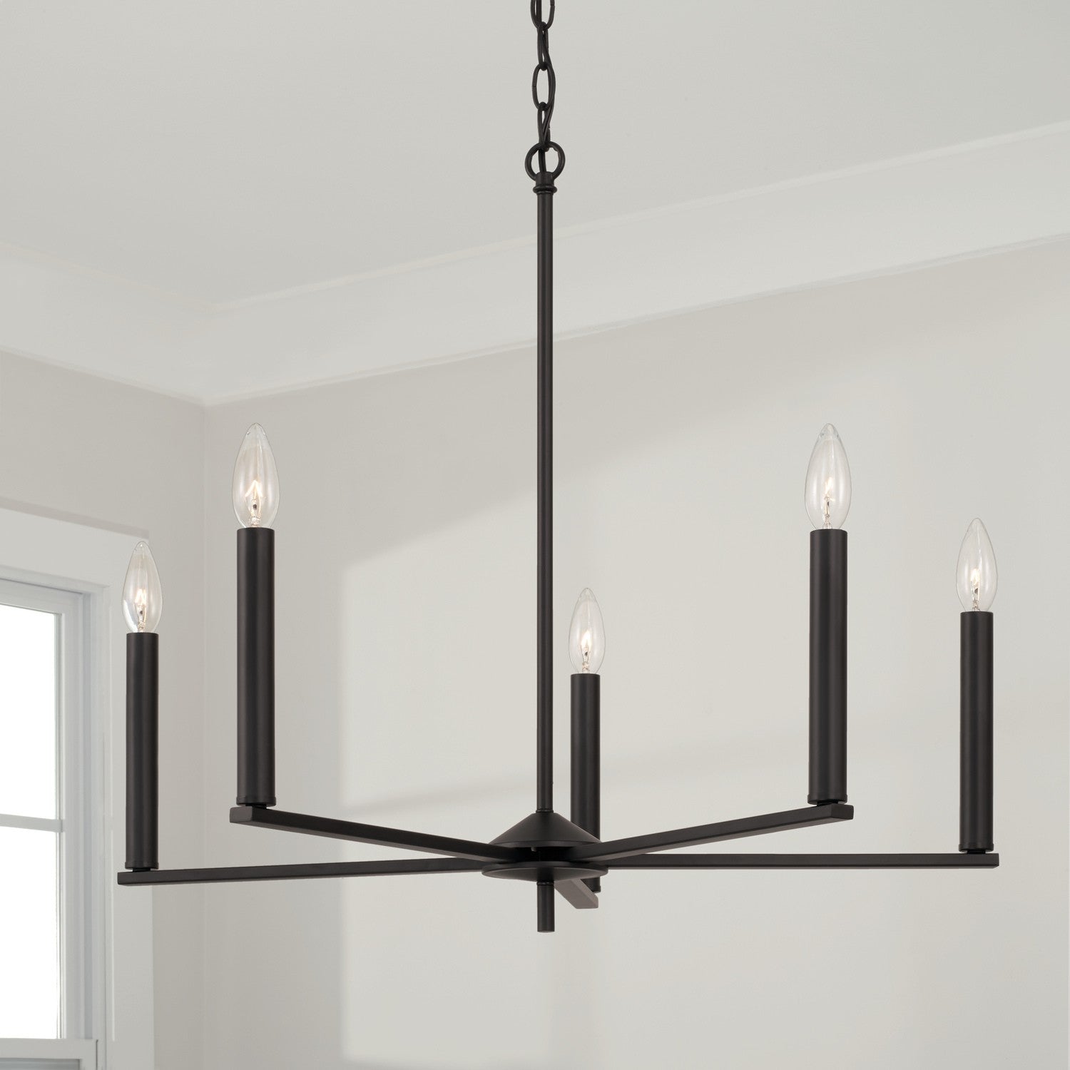 Capital Lighting Five Light Chandelier - Modern Crystal Ceiling Light Fixture for Dining Room, Bedroom & Living Room | Elegant Home Decor Lighting Solution