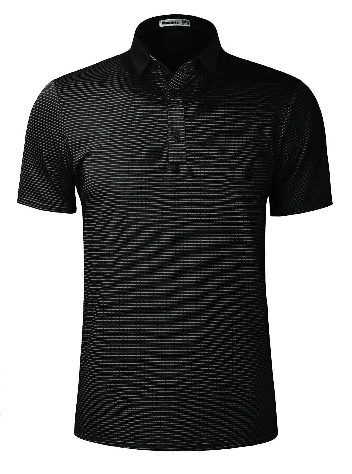 Wancafoke Men's Short Sleeve Polo Shirt - Moisture Wicking Golf Shirt with Collar - Breathable Performance Tee for Golf, Casual Wear & Outdoor Activities